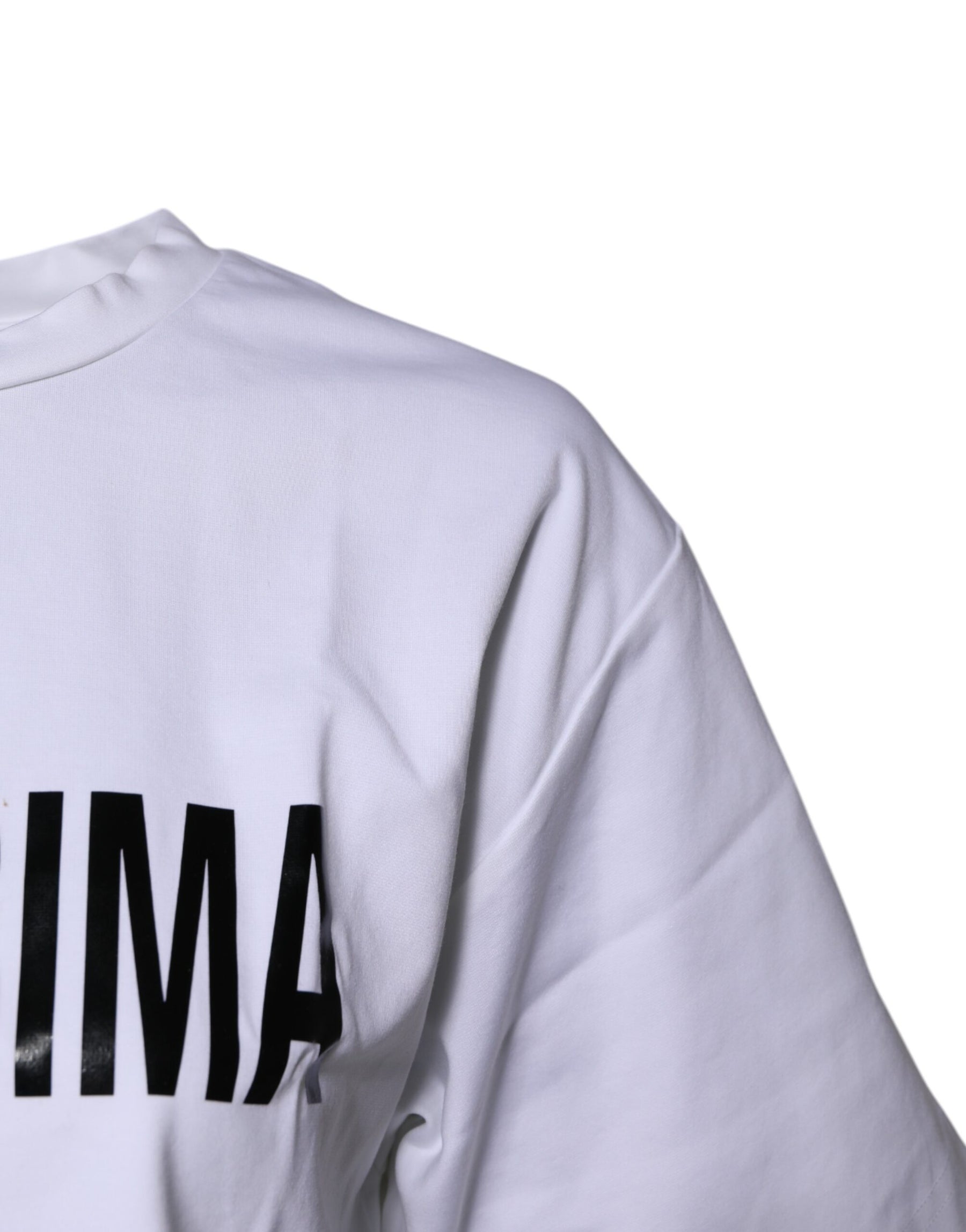 Dolce & Gabbana White Bellissima Cotton Crew Neck T-shirt | Regal Royce