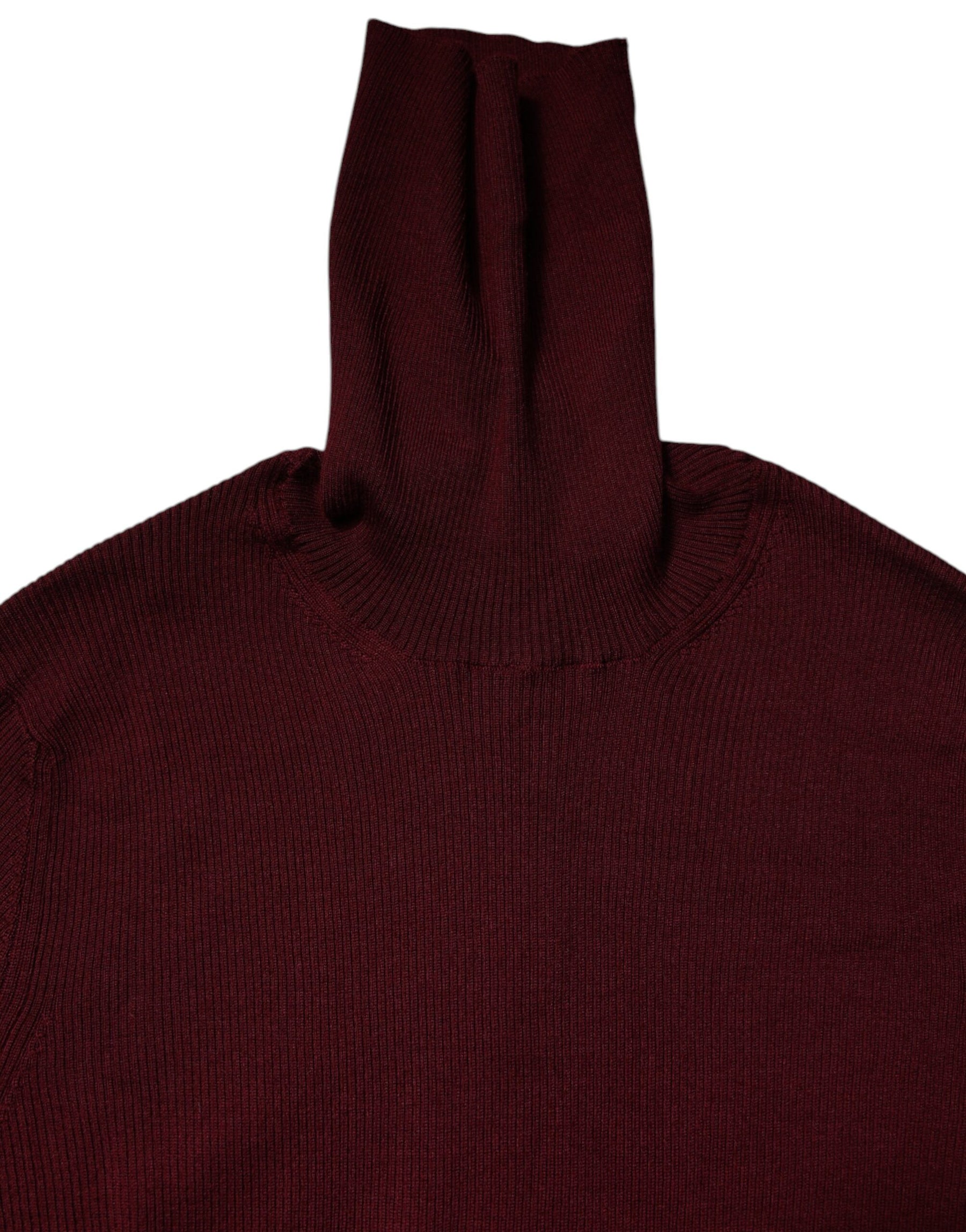 Dolce & Gabbana Burgundy Long Sleeves Turtleneck Slim Sweater | Regal Royce