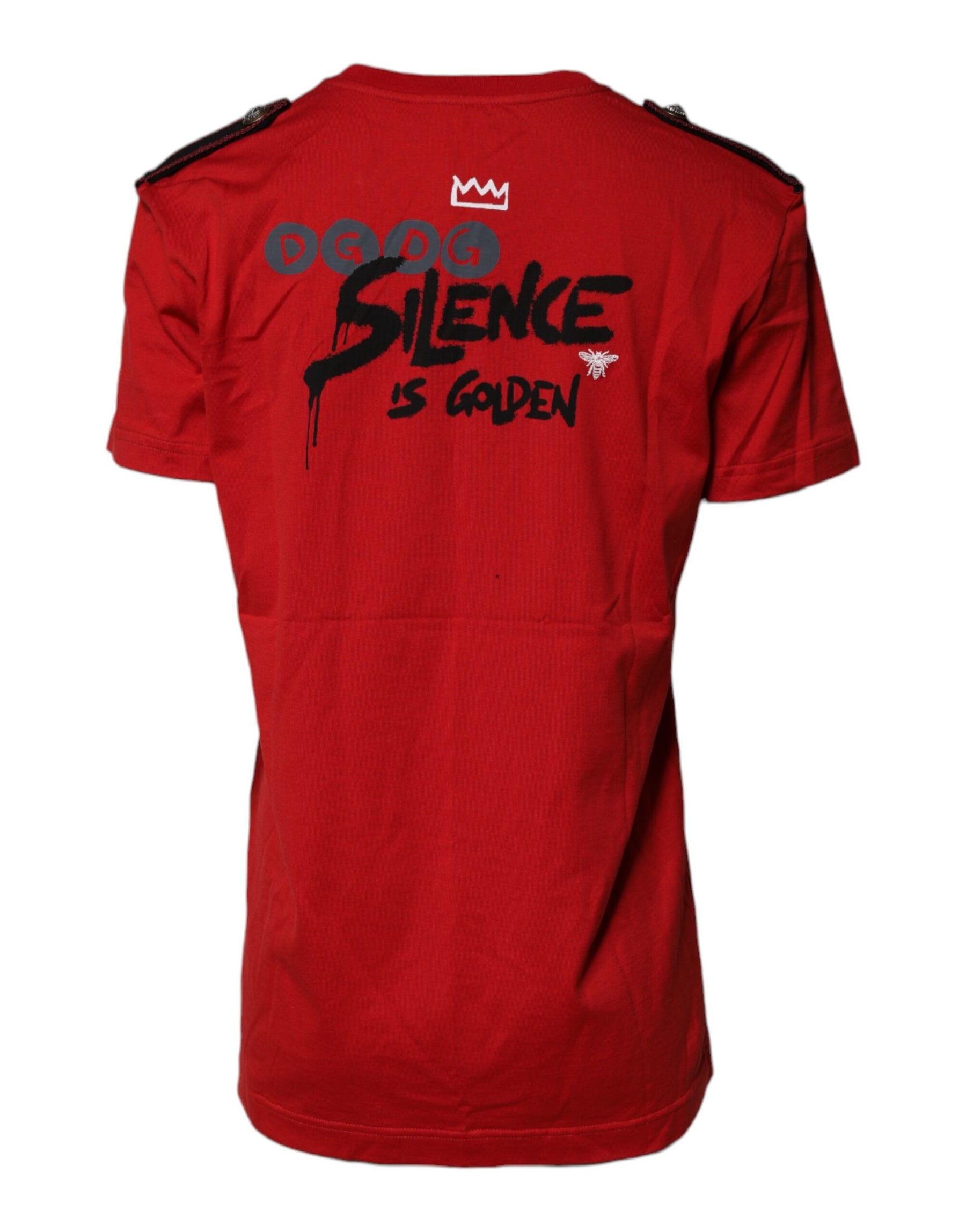 Dolce & Gabbana Red Cotton Round Neck Short Sleeves T-shirt | Regal Royce
