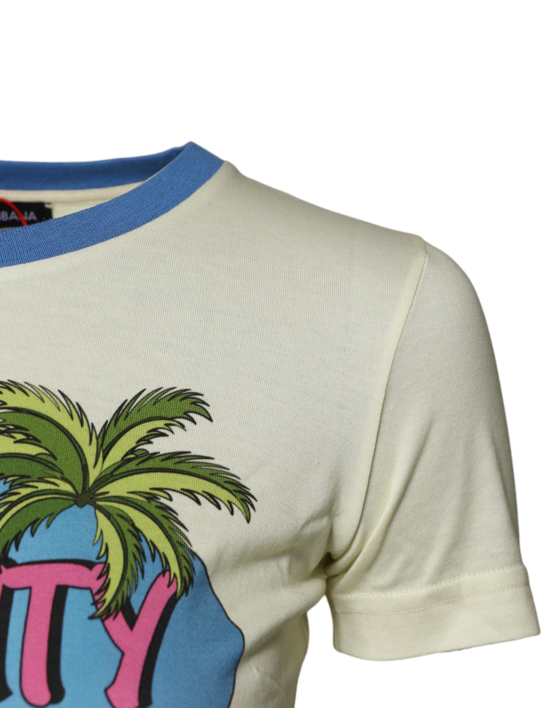 Dolce & Gabbana Light Yellow Cotton Short Sleeve T-shirt | Regal Royce
