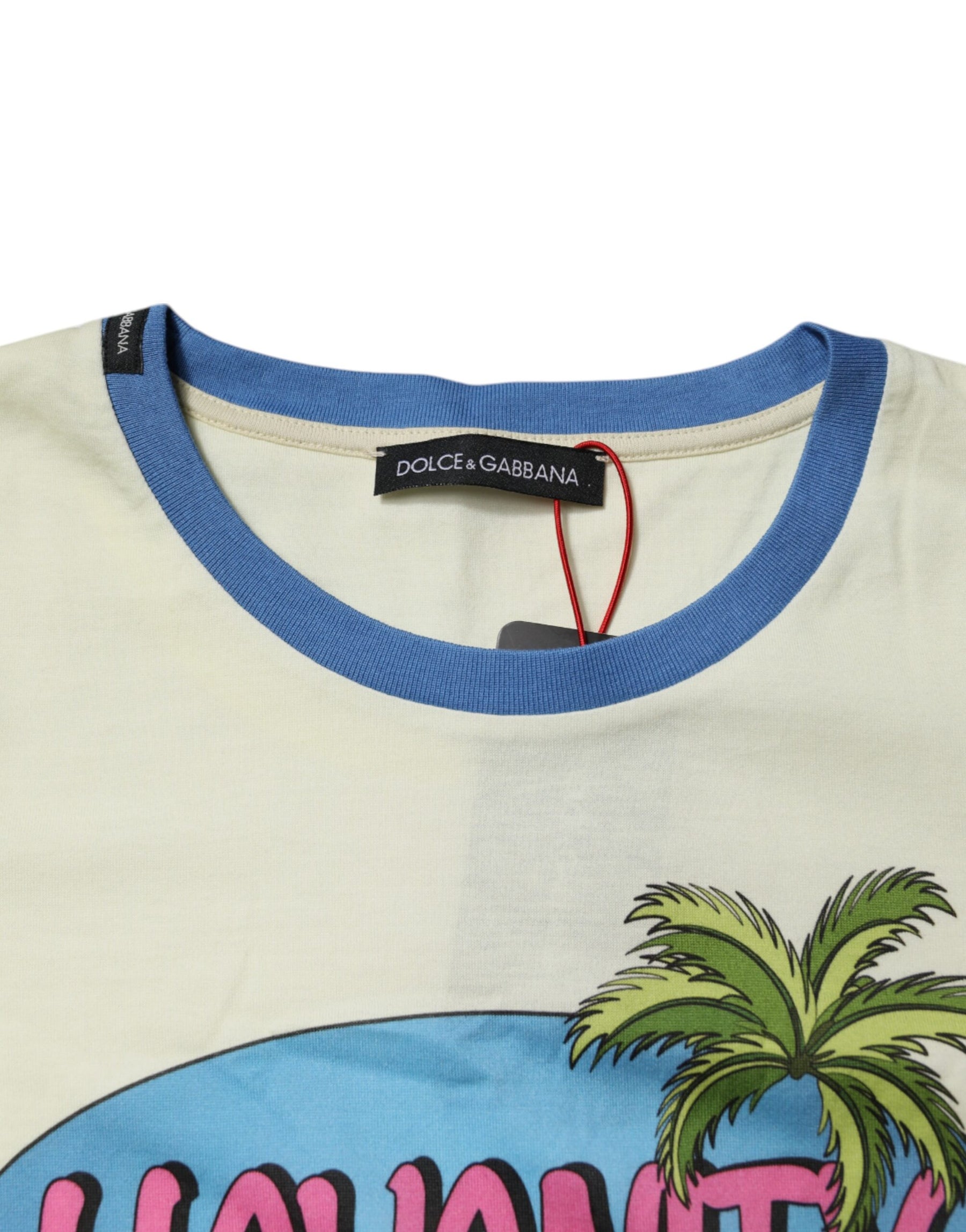 Dolce & Gabbana Light Yellow Cotton Short Sleeve T-shirt | Regal Royce