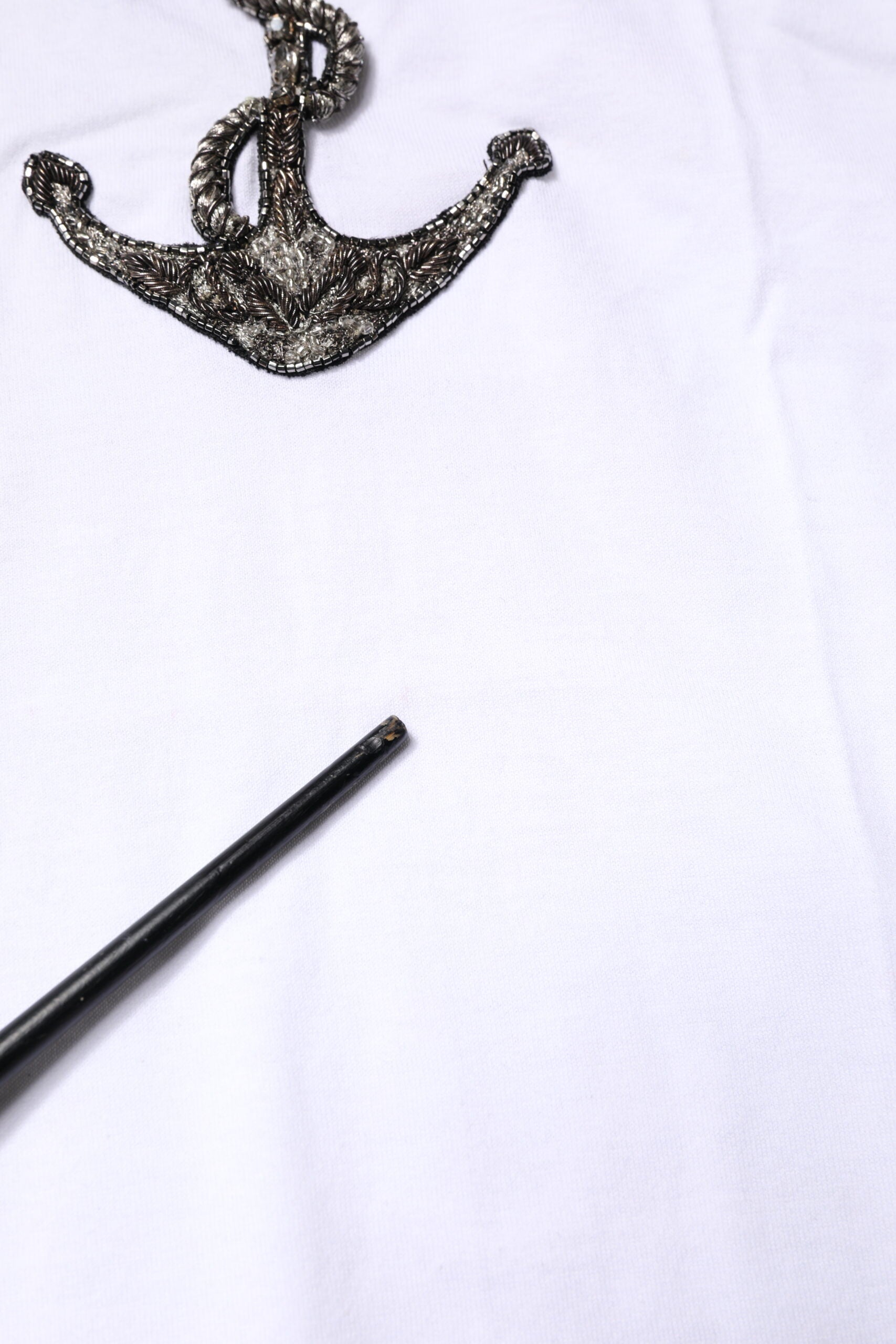 Dolce & Gabbana White Cotton Anchor Chain Embroidery Tank Top | Regal Royce