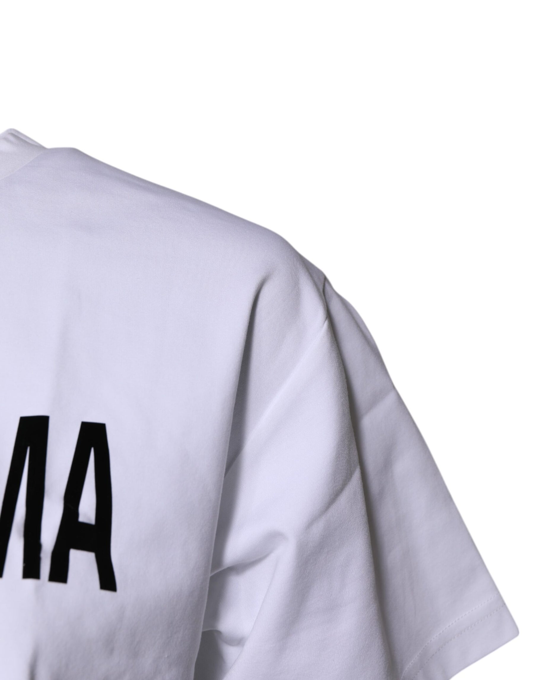 Dolce & Gabbana White Bellissima Cotton Crew Neck T-shirt | Regal Royce