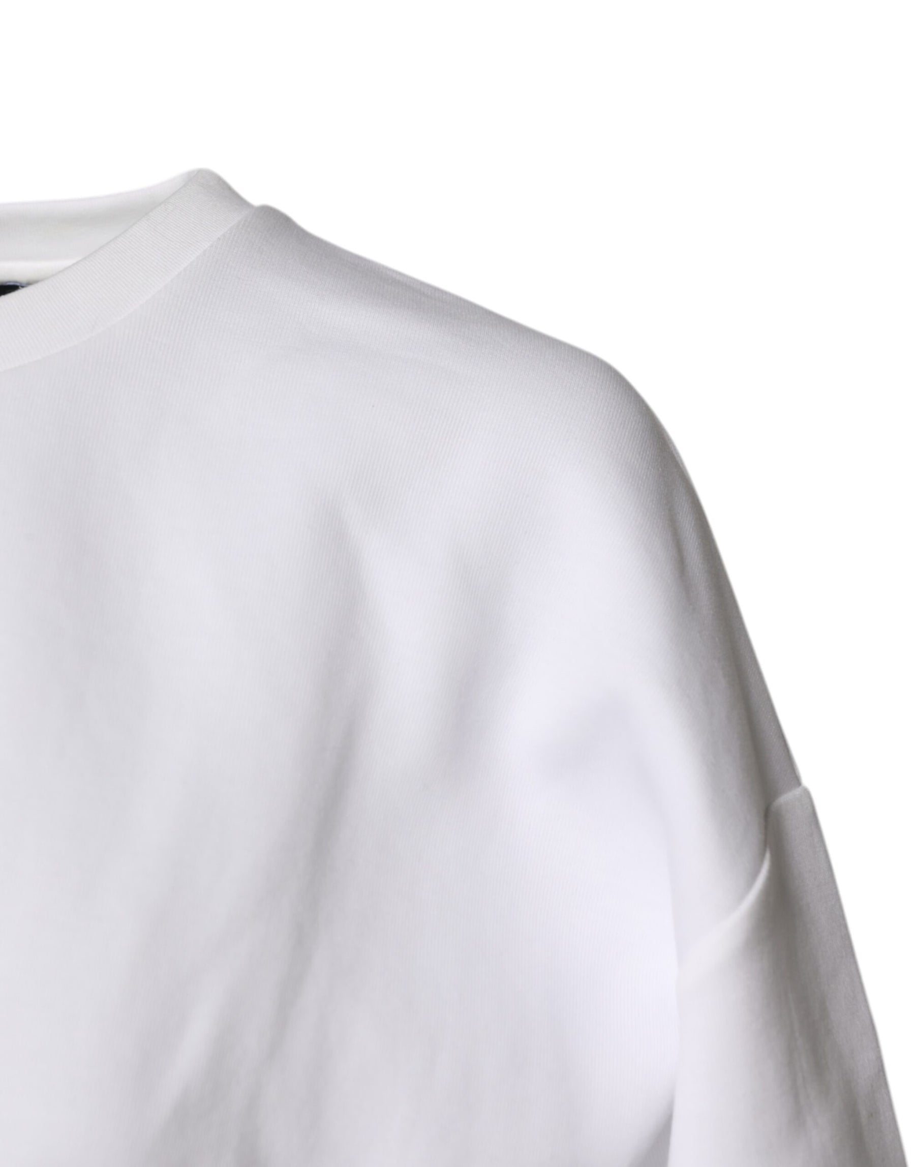 Dolce & Gabbana White Cotton Blend 3/4 Sleeves Blouse Top | Regal Royce