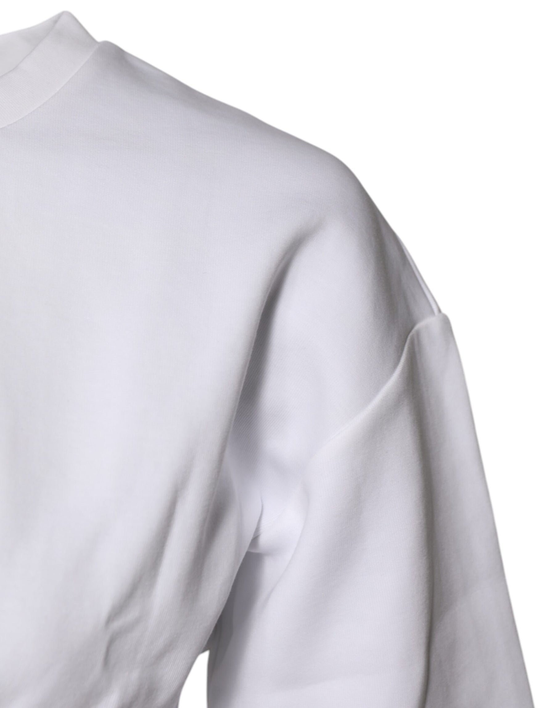 Dolce & Gabbana White Cotton Blend 3/4 Sleeves Blouse Top | Regal Royce