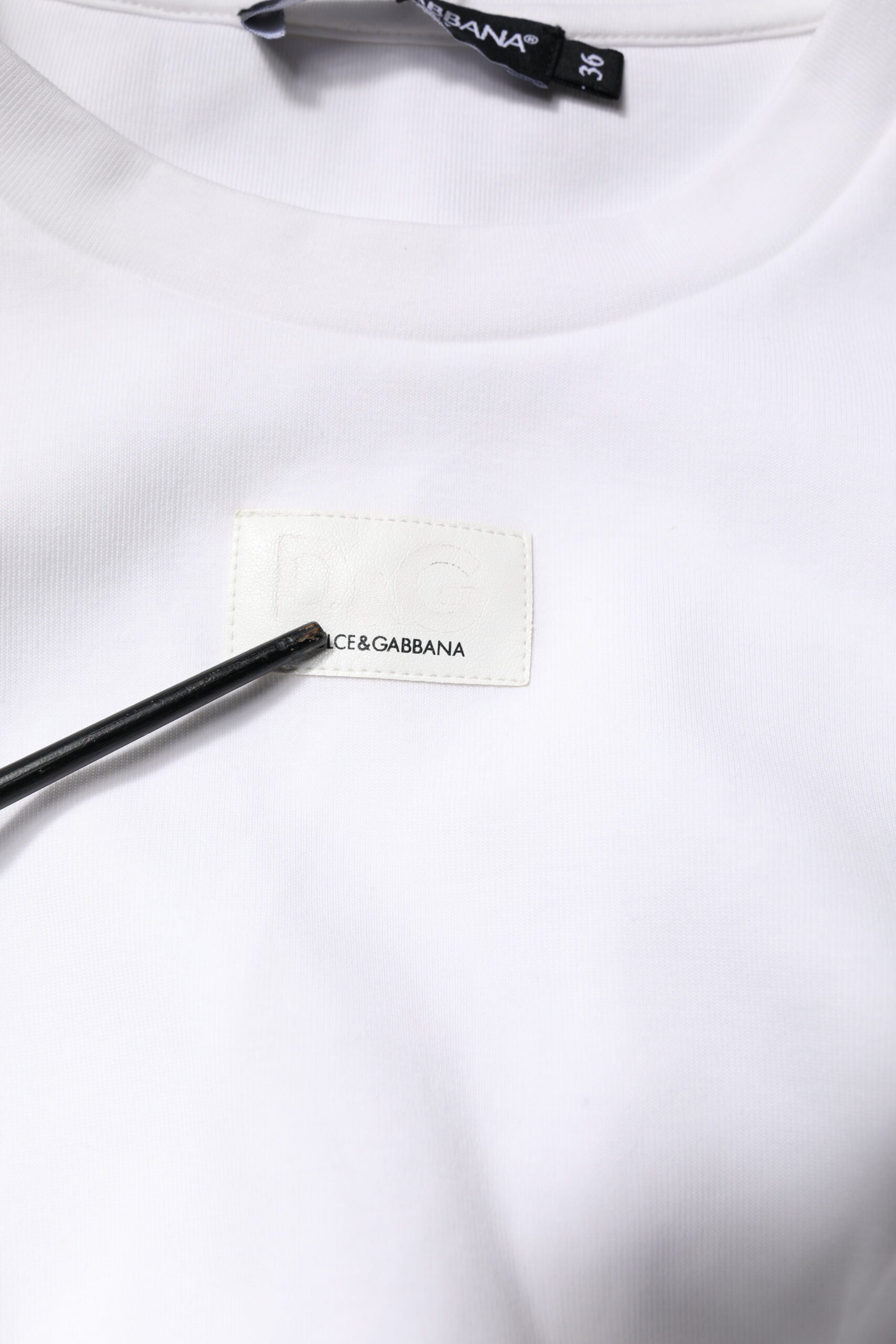 Dolce & Gabbana White Cotton Blend 3/4 Sleeves Blouse Top | Regal Royce