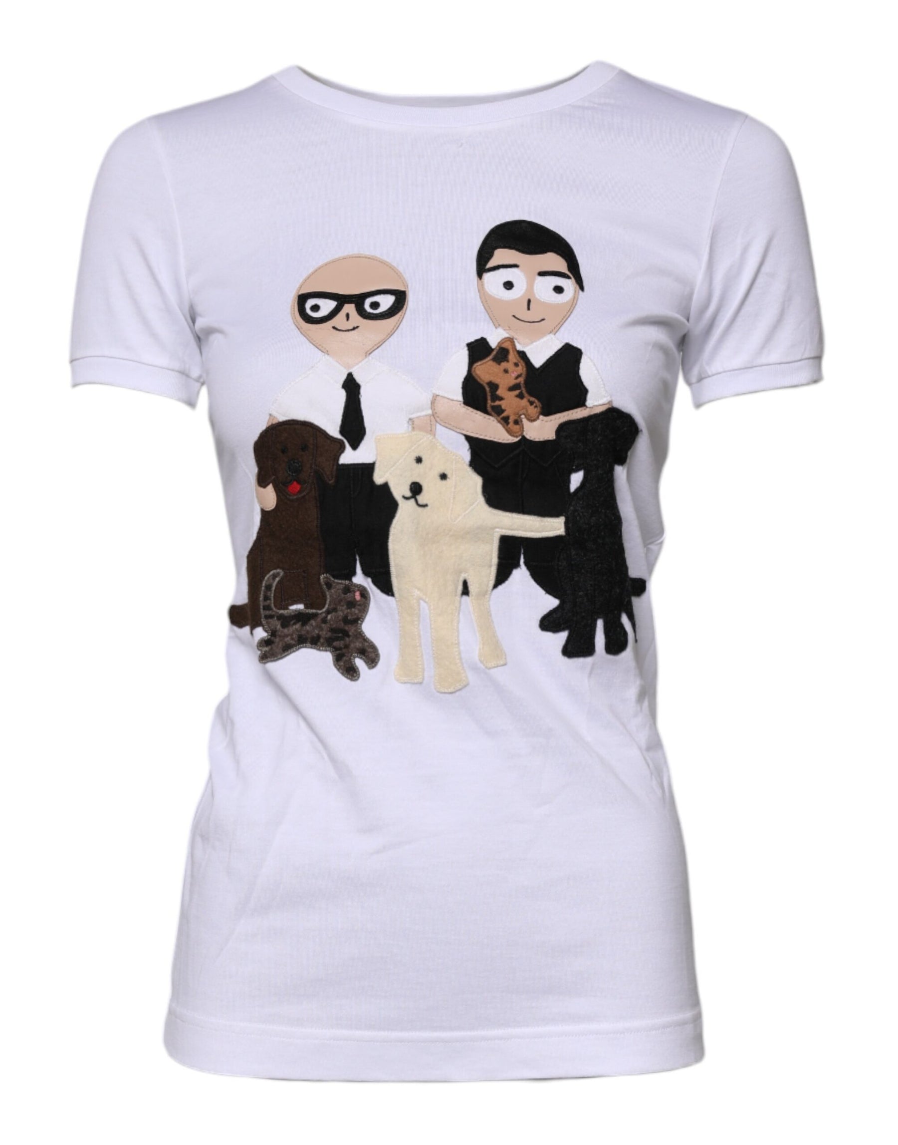 Dolce & Gabbana White #DGFAMILY Embroidery Cotton T-shirt | Regal Royce