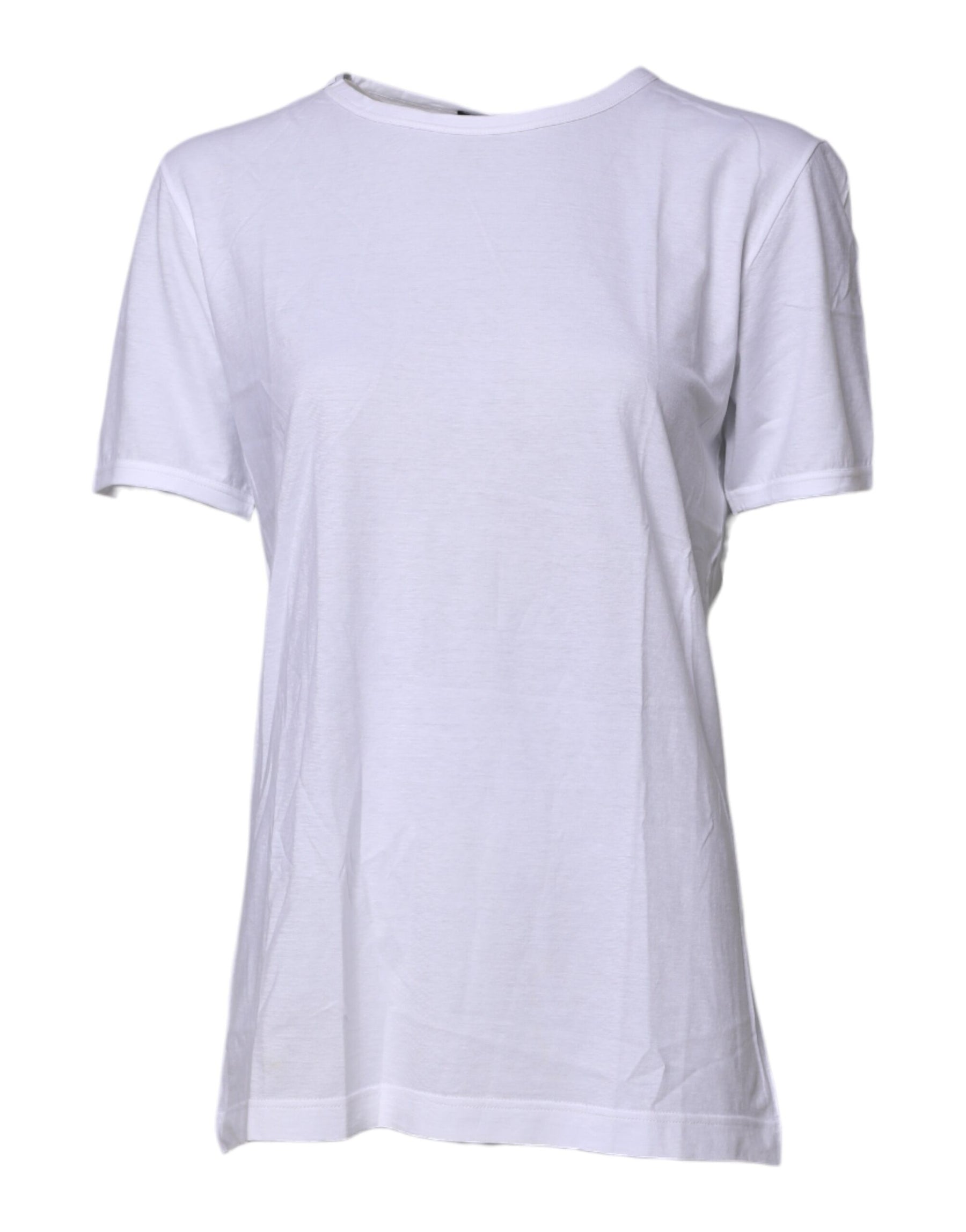 Dolce & Gabbana White Short Sleeves Round Neck Top T-shirt | Regal Royce