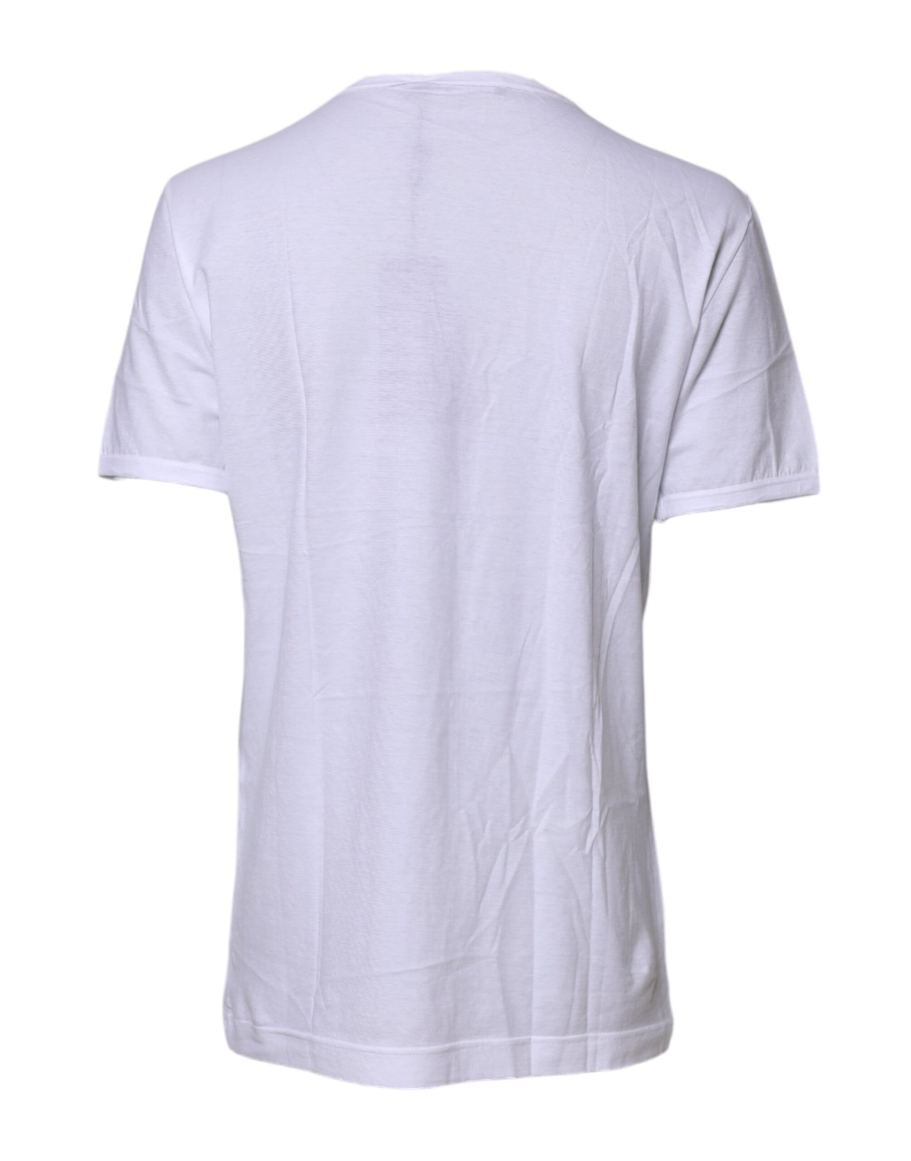 Dolce & Gabbana White Short Sleeves Round Neck Top T-shirt | Regal Royce