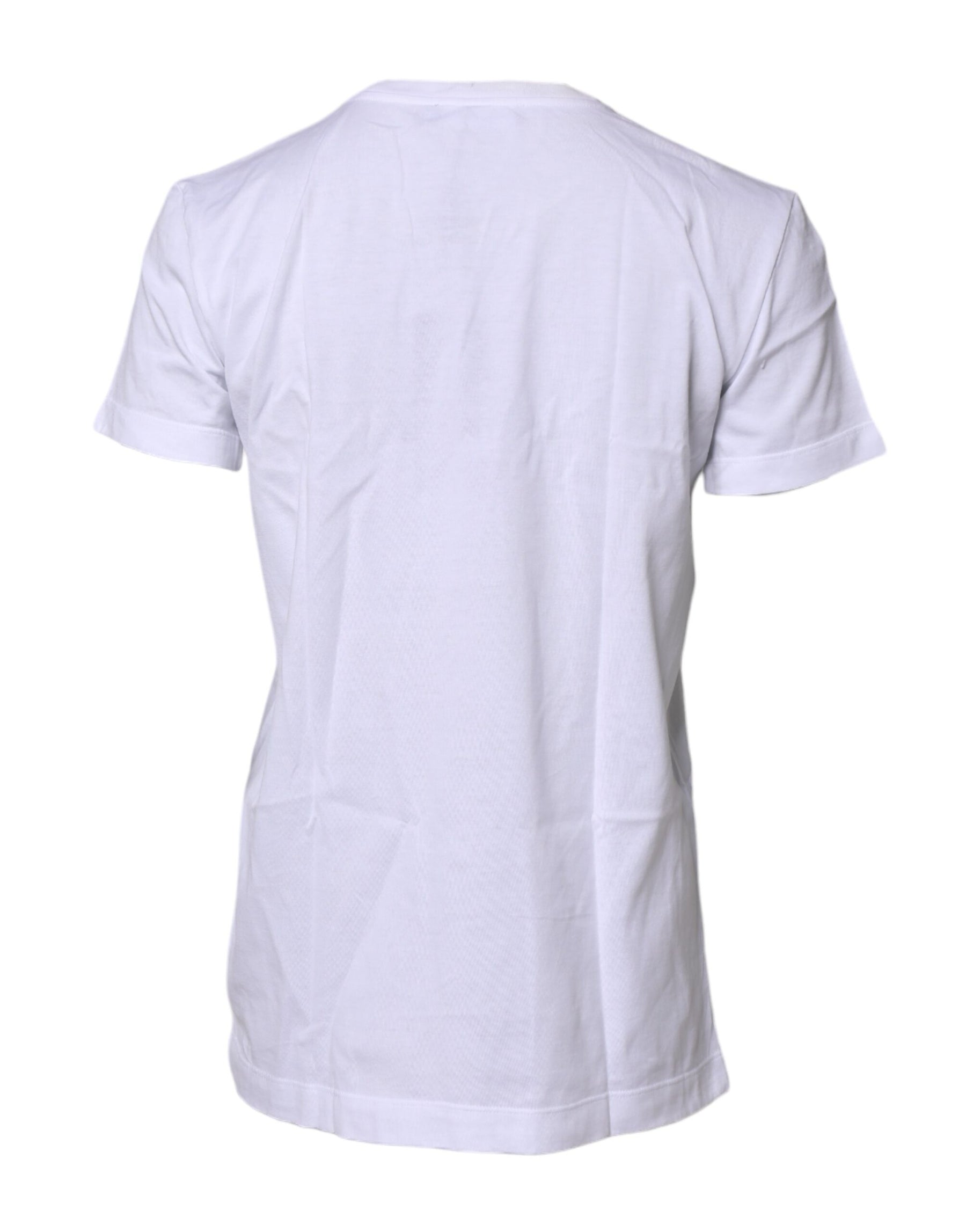 Dolce & Gabbana White Short Sleeves Round Neck Top T-shirt | Regal Royce