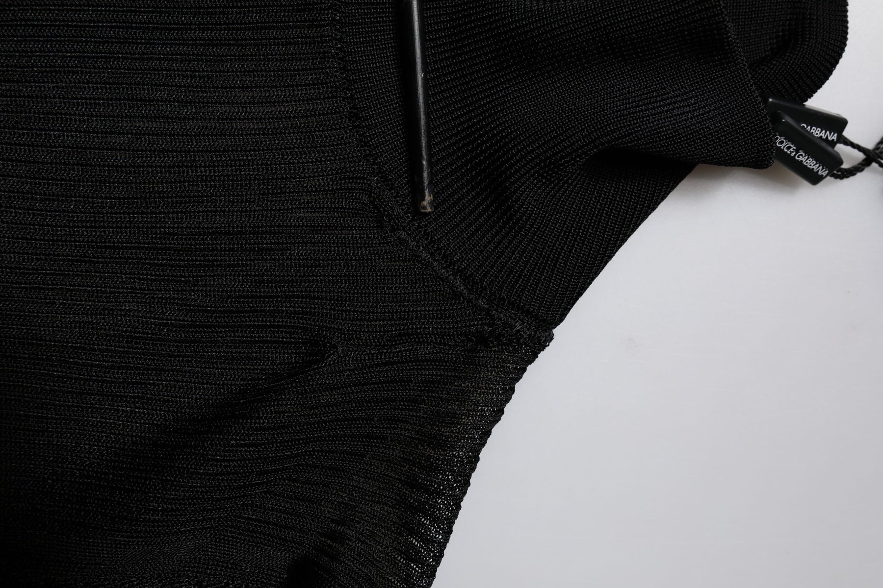 Dolce & Gabbana Black Knit Long Sleeves Turtleneck Slim Top | Regal Royce