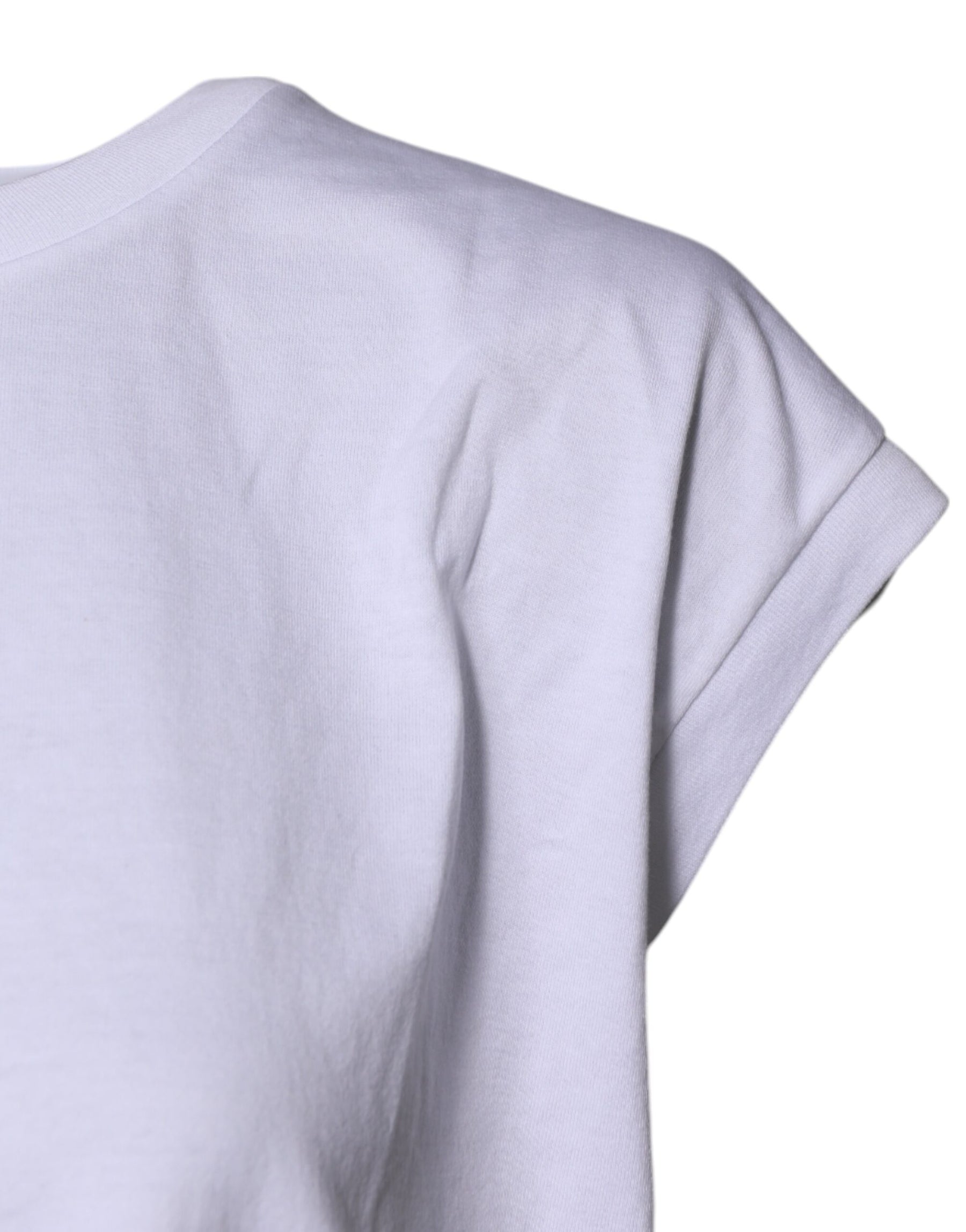 Dolce & Gabbana White Cotton Sleeveless Round Neck Tank Top | Regal Royce