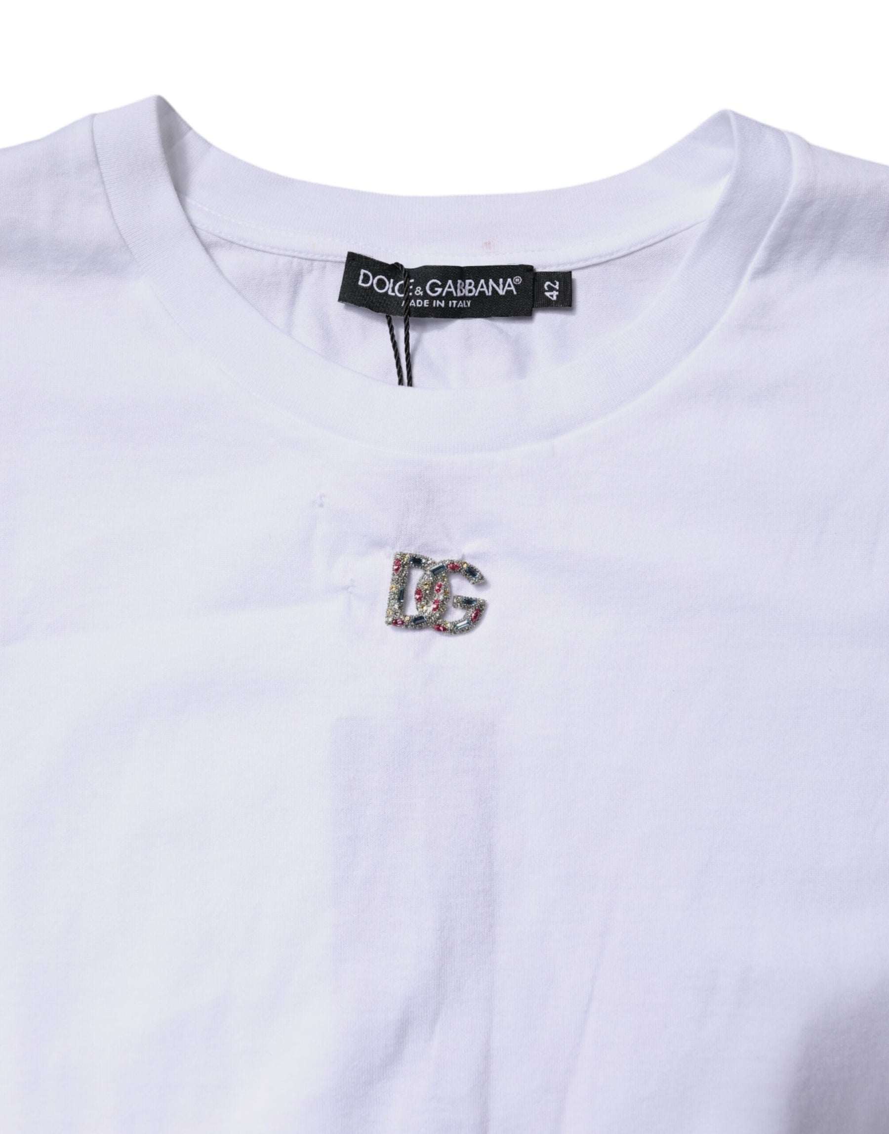 Dolce & Gabbana White Cotton Sleeveless Round Neck Tank Top | Regal Royce