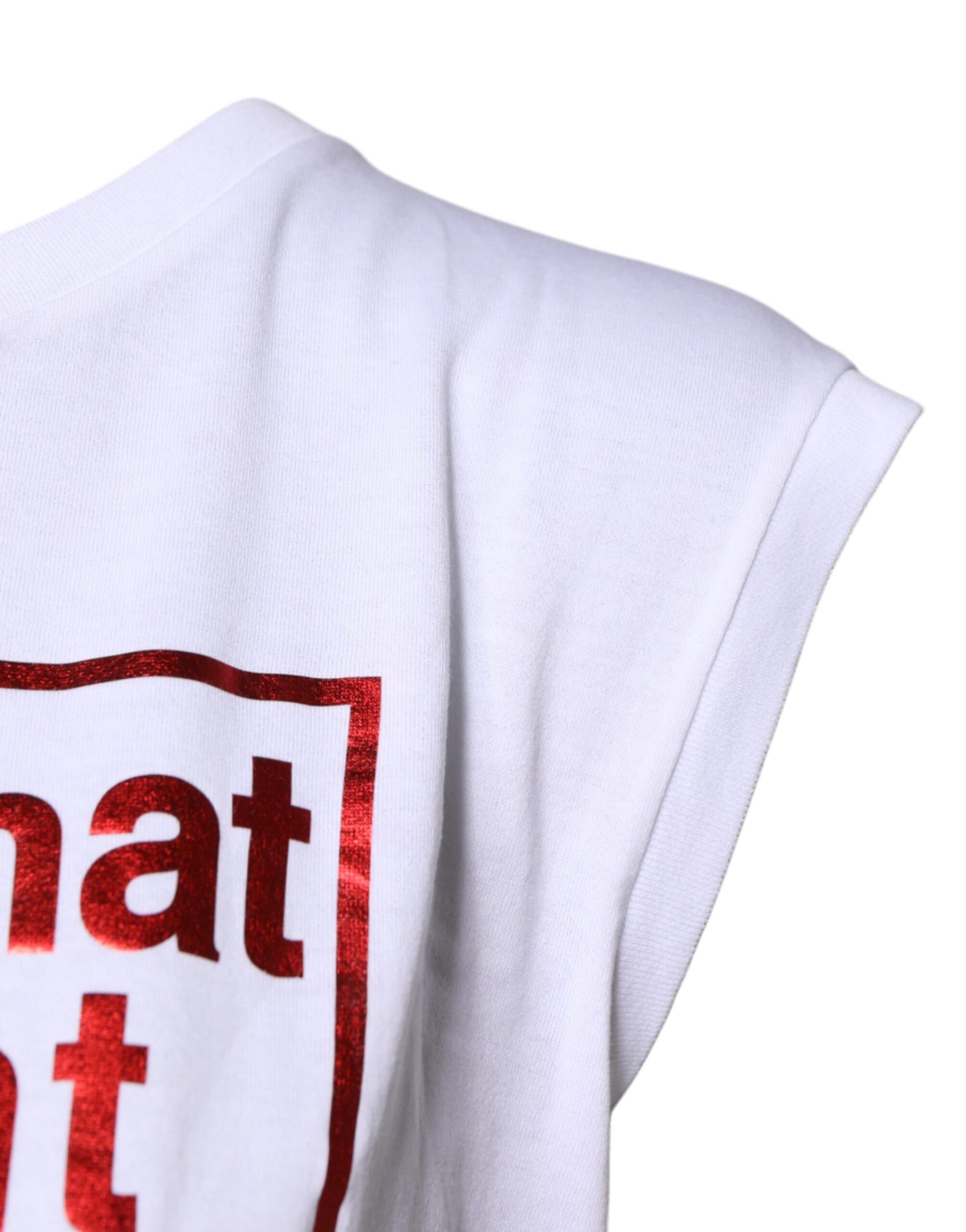 Dolce & Gabbana White Floral Graphic Print Sleeveless Tank Top | Regal Royce