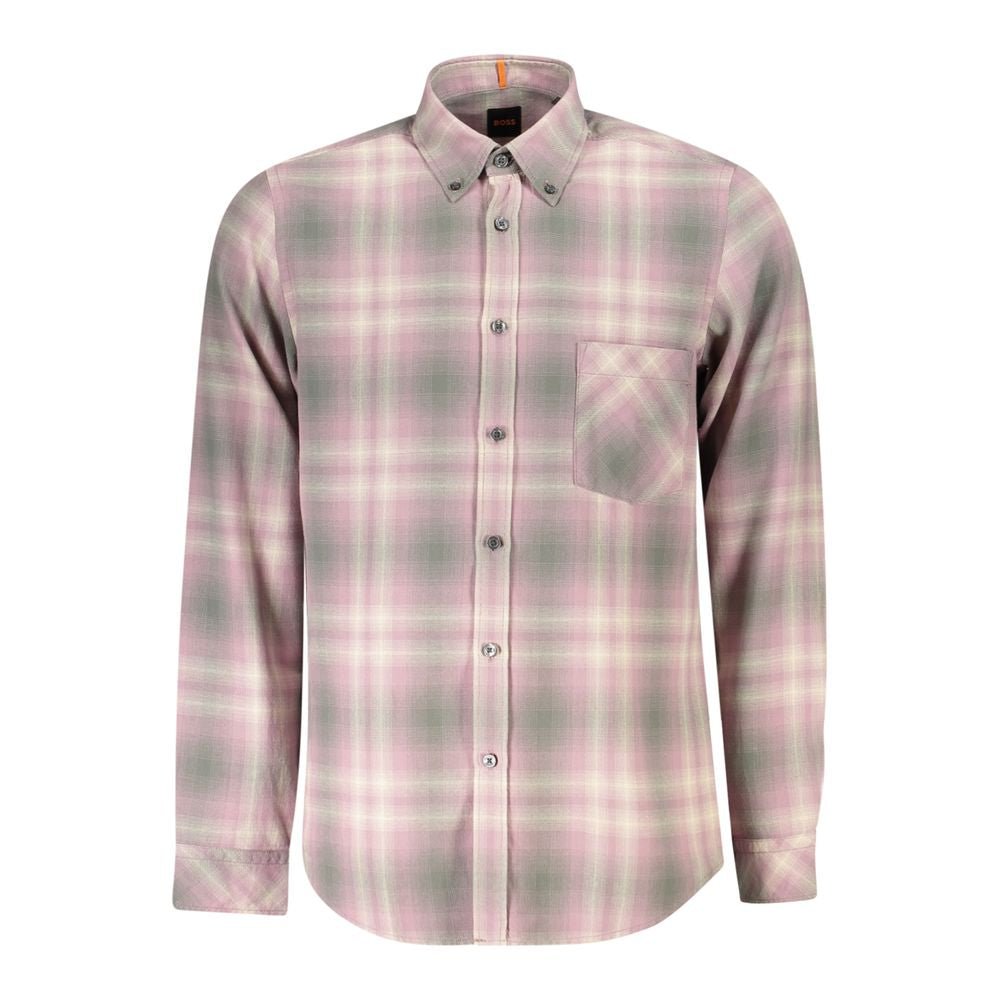 Hugo Boss Pink Cotton Men Shirt | Regal Royce