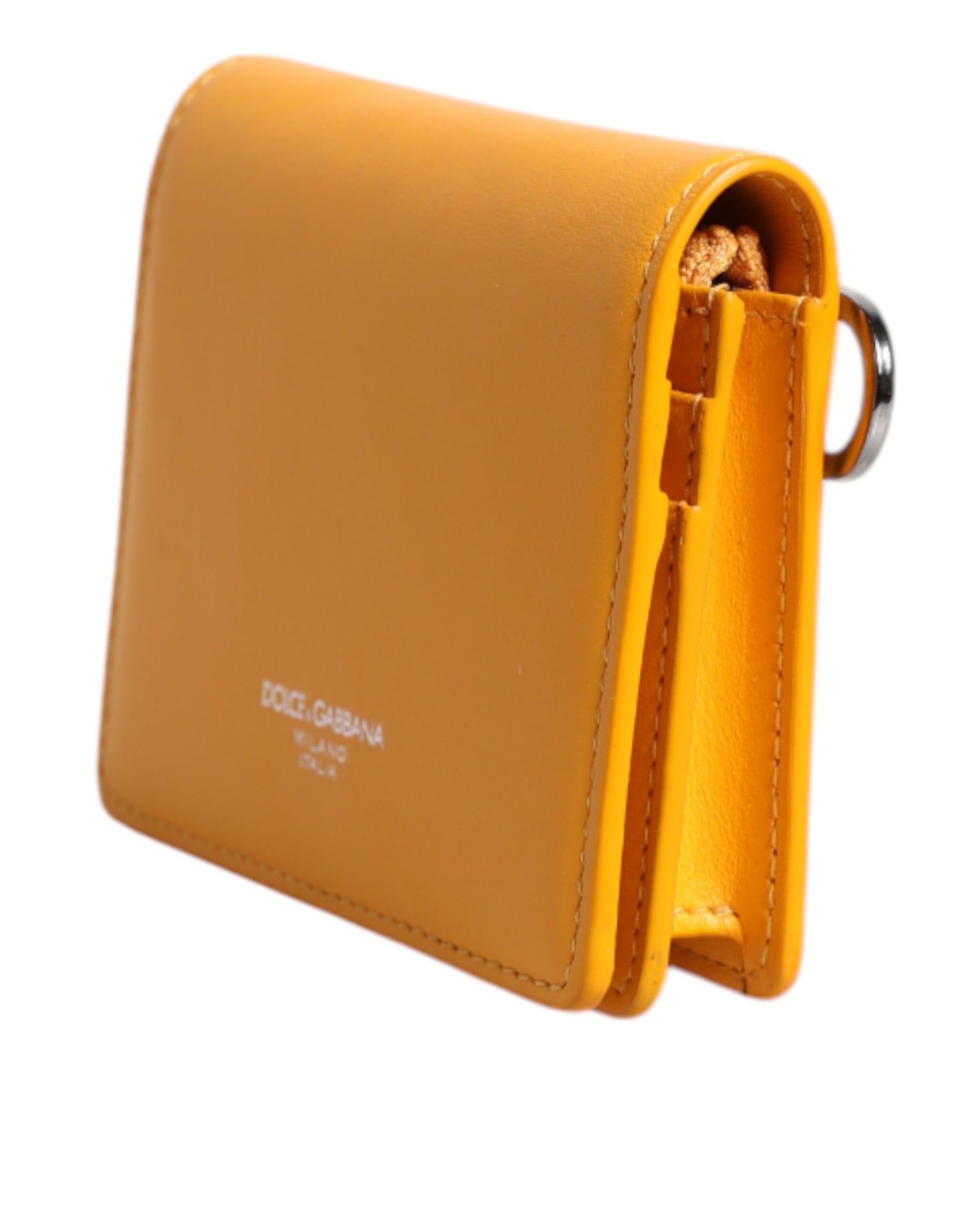 Dolce & Gabbana Yellow Leather Bifold Card Holder Crossbody Bag | Regal Royce