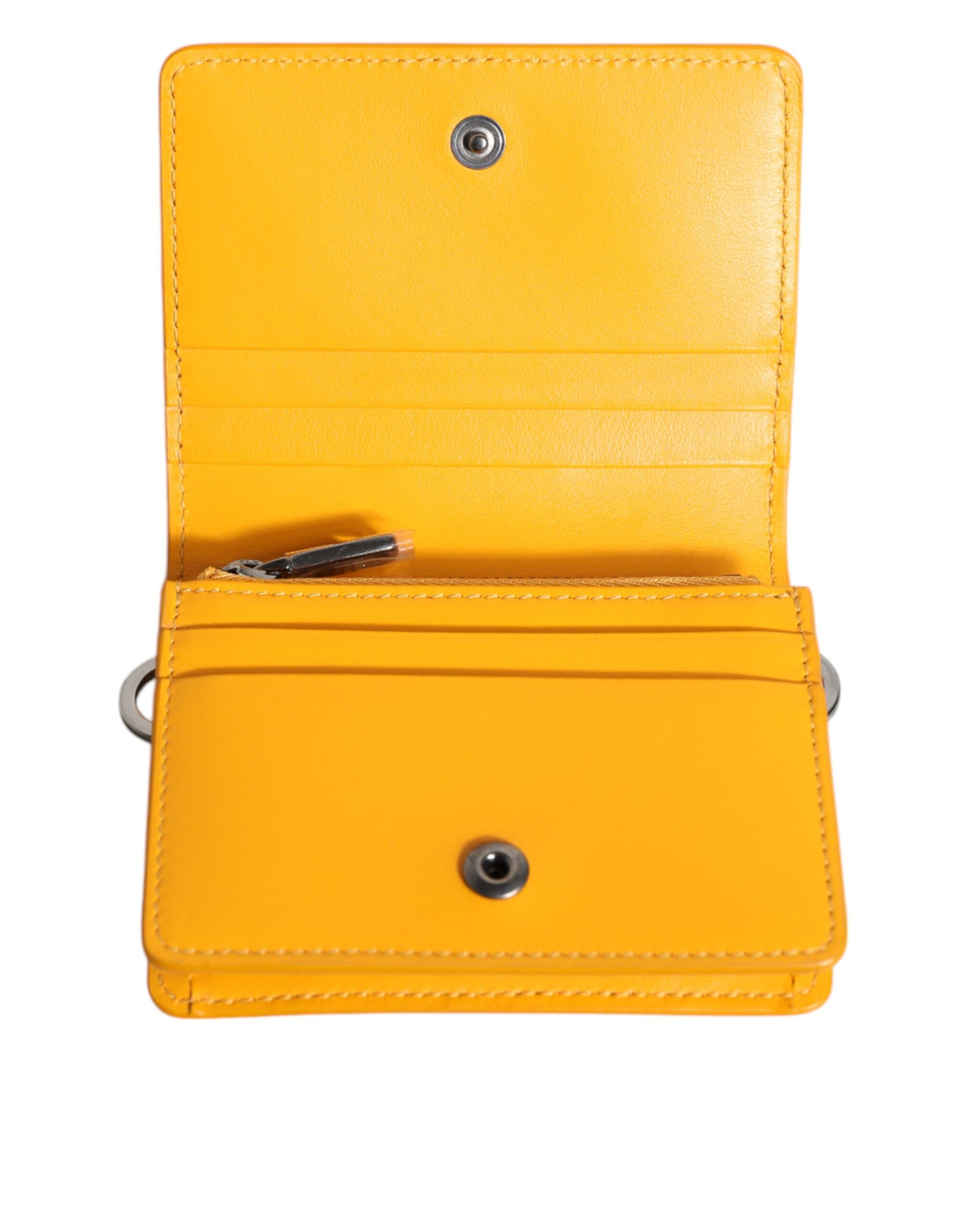 Dolce & Gabbana Yellow Leather Bifold Card Holder Crossbody Bag | Regal Royce