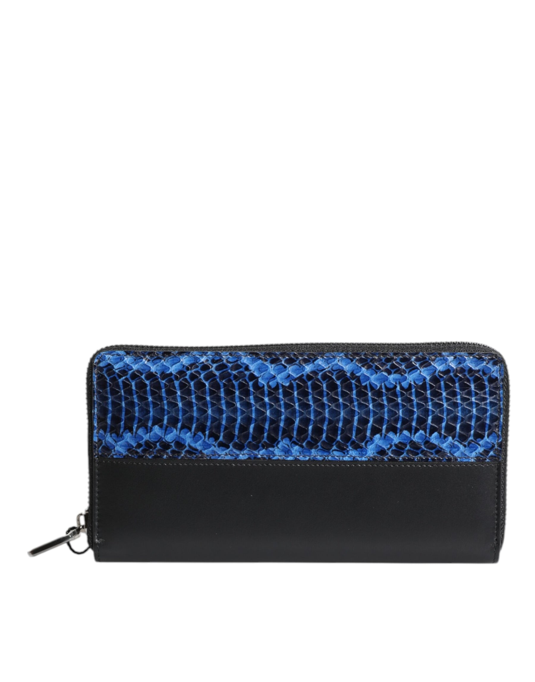 Dolce & Gabbana Black Blue Exotic Leather Embossed Continental Wallet | Regal Royce