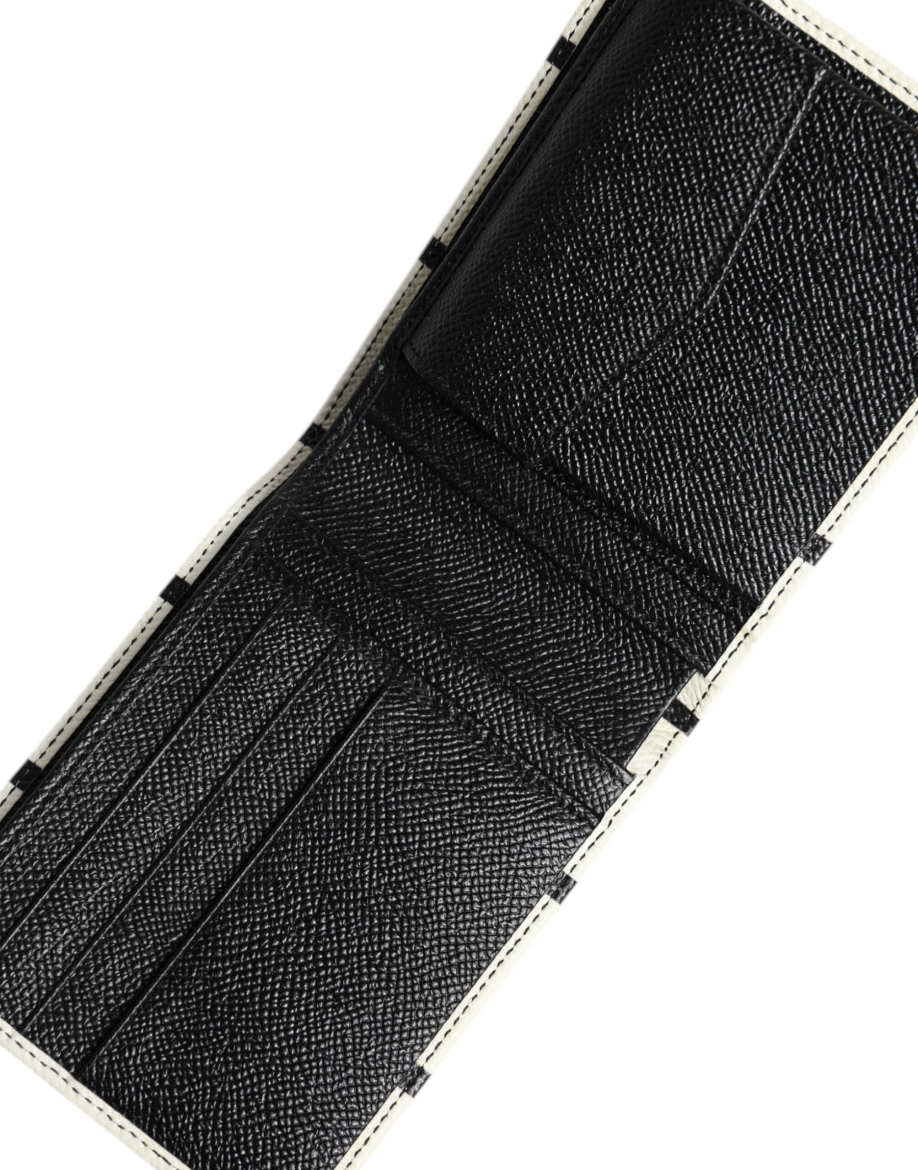 Dolce & Gabbana White Leather DG Crown Royals Bifold Card Holder Wallet | Regal Royce