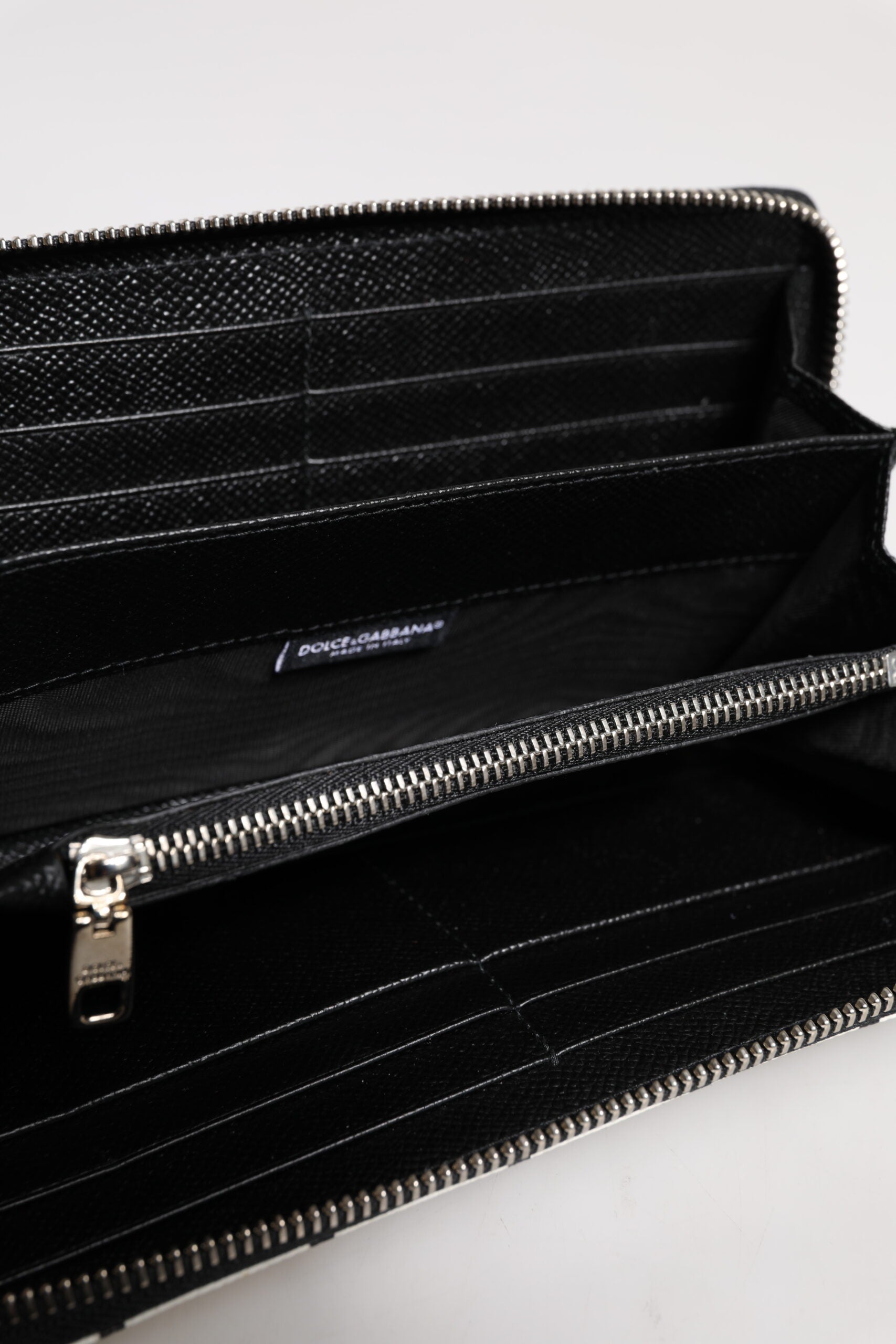 Dolce & Gabbana White Leather DG Crown Royals Continental Zip Around Wallet | Regal Royce