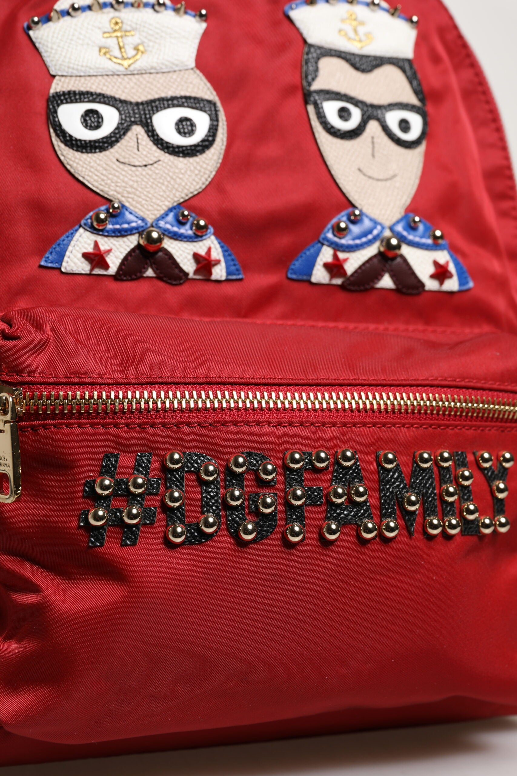 Dolce & Gabbana Red #DGFAMILY VULCANO Embellishment Backpack Bag | Regal Royce