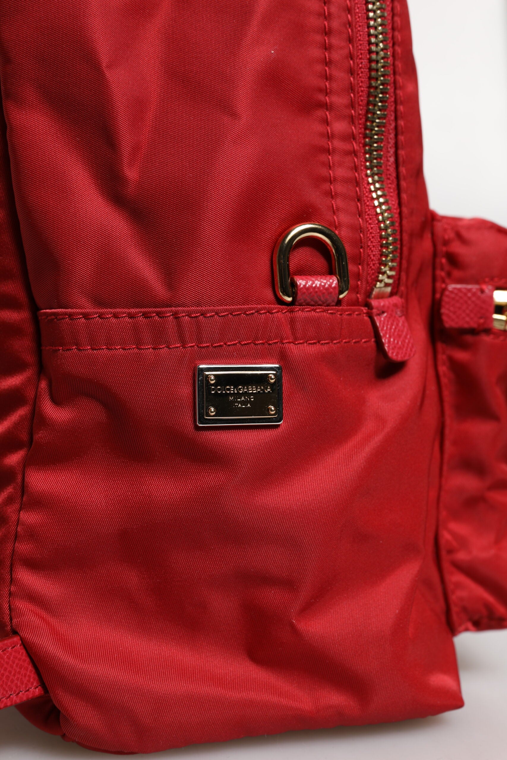 Dolce & Gabbana Red #DGFAMILY VULCANO Embellishment Backpack Bag | Regal Royce