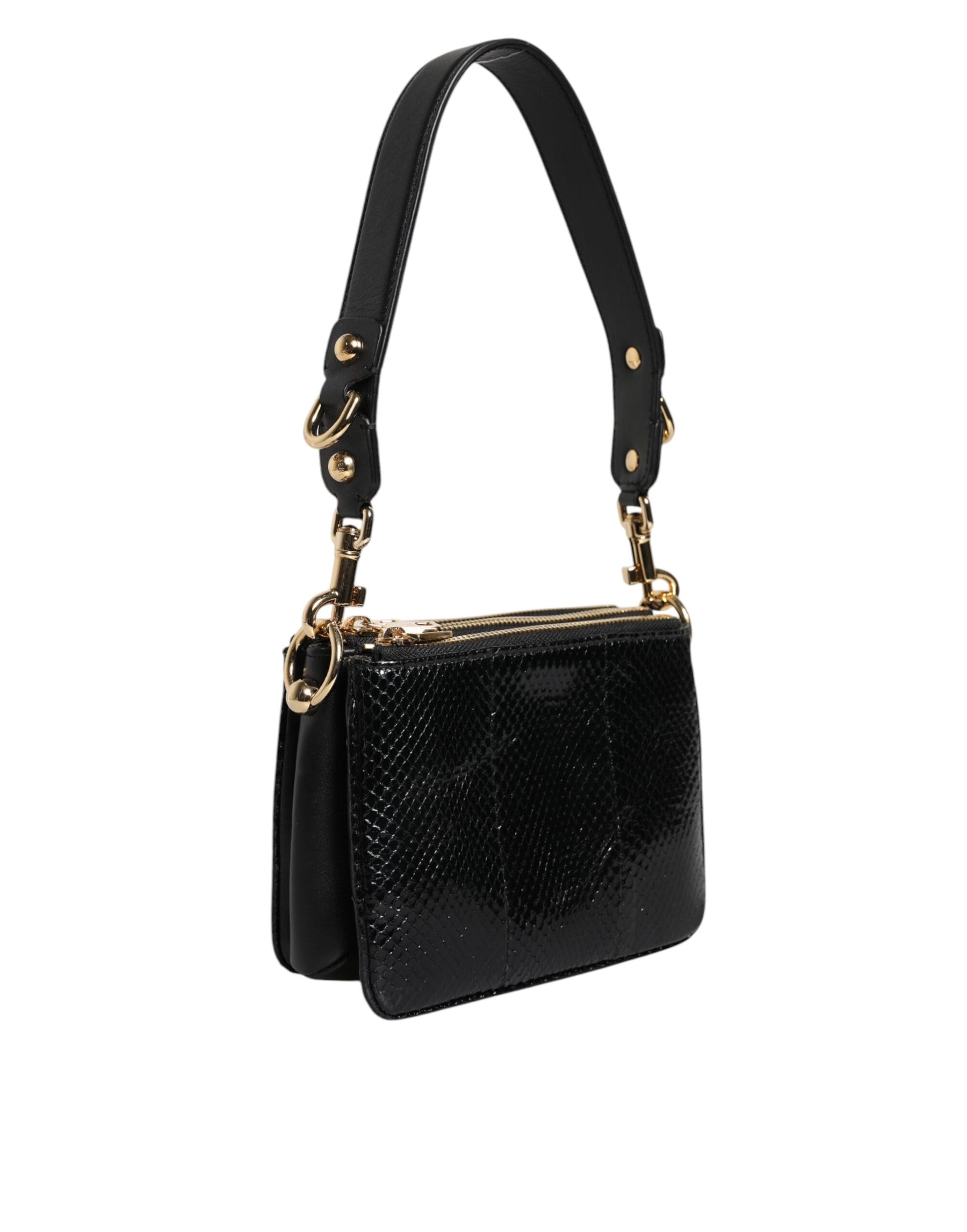 Dolce & Gabbana Black Exotic Leather Shoulder Sling Clutch Bag | Regal Royce