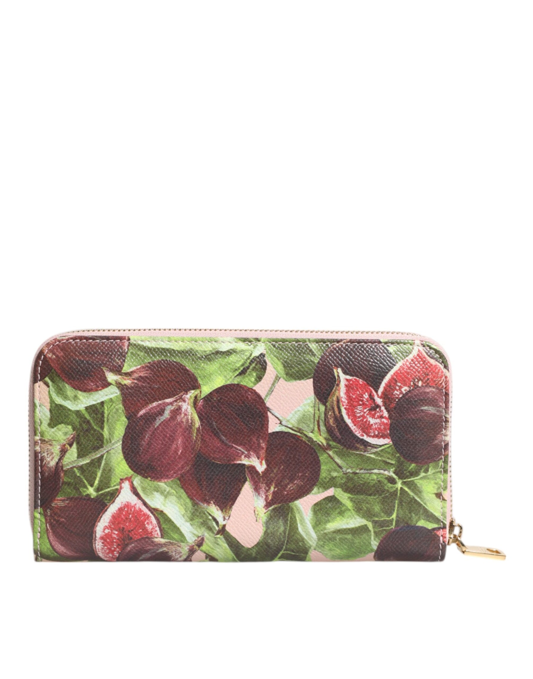 Dolce & Gabbana Multicolor Fig Fruit Dauphine Leather Zip Around Continental Wallet | Regal Royce