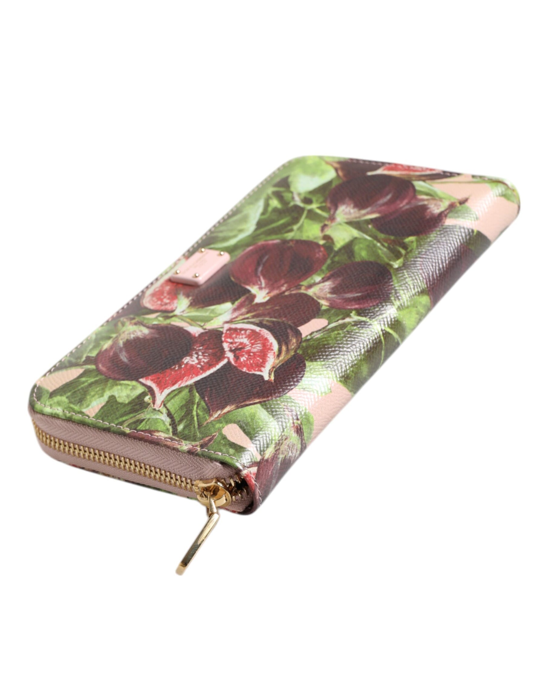 Dolce & Gabbana Multicolor Fig Fruit Dauphine Leather Zip Around Continental Wallet | Regal Royce