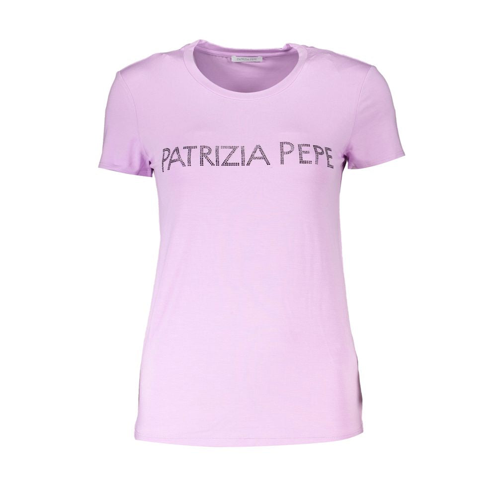 Patrizia Pepe Purple Organic Cotton Women T-Shirt | Regal Royce