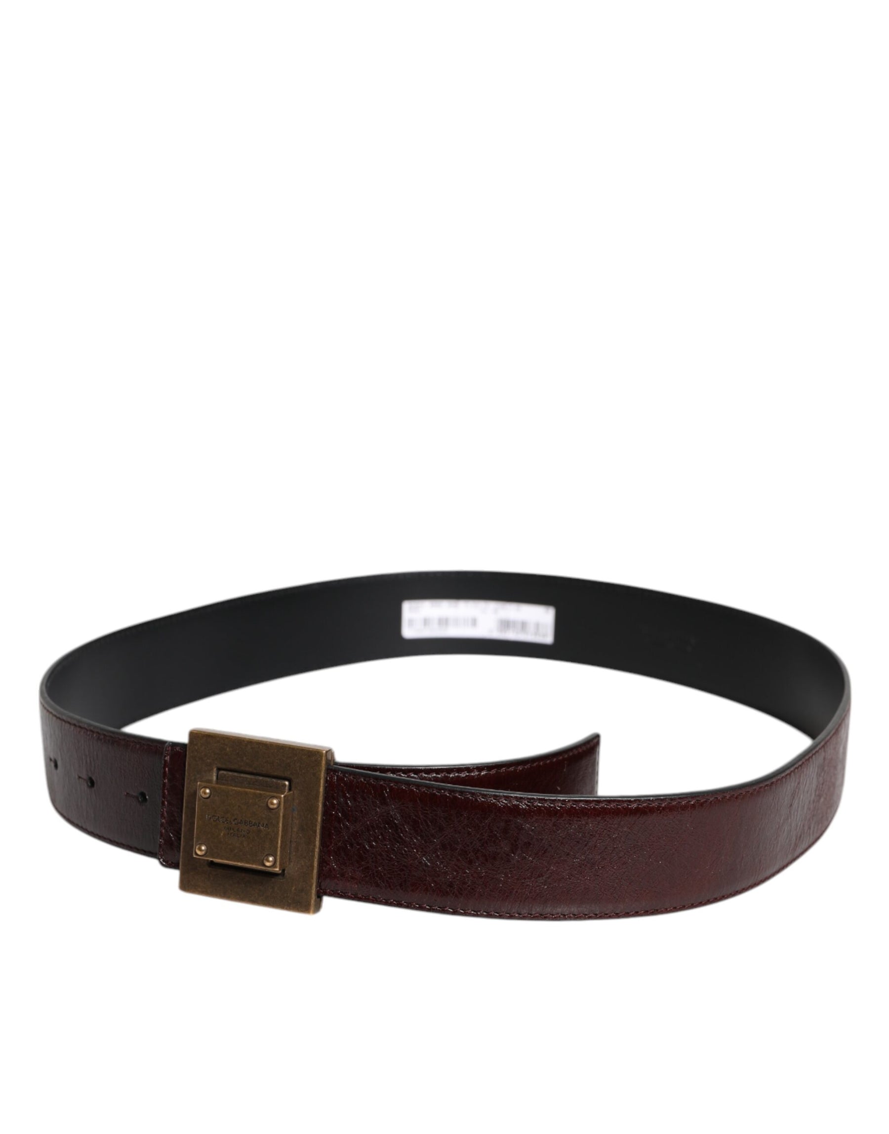 Dolce & Gabbana Brown Leather Gold Metal Buckle Classic Belt | Regal Royce