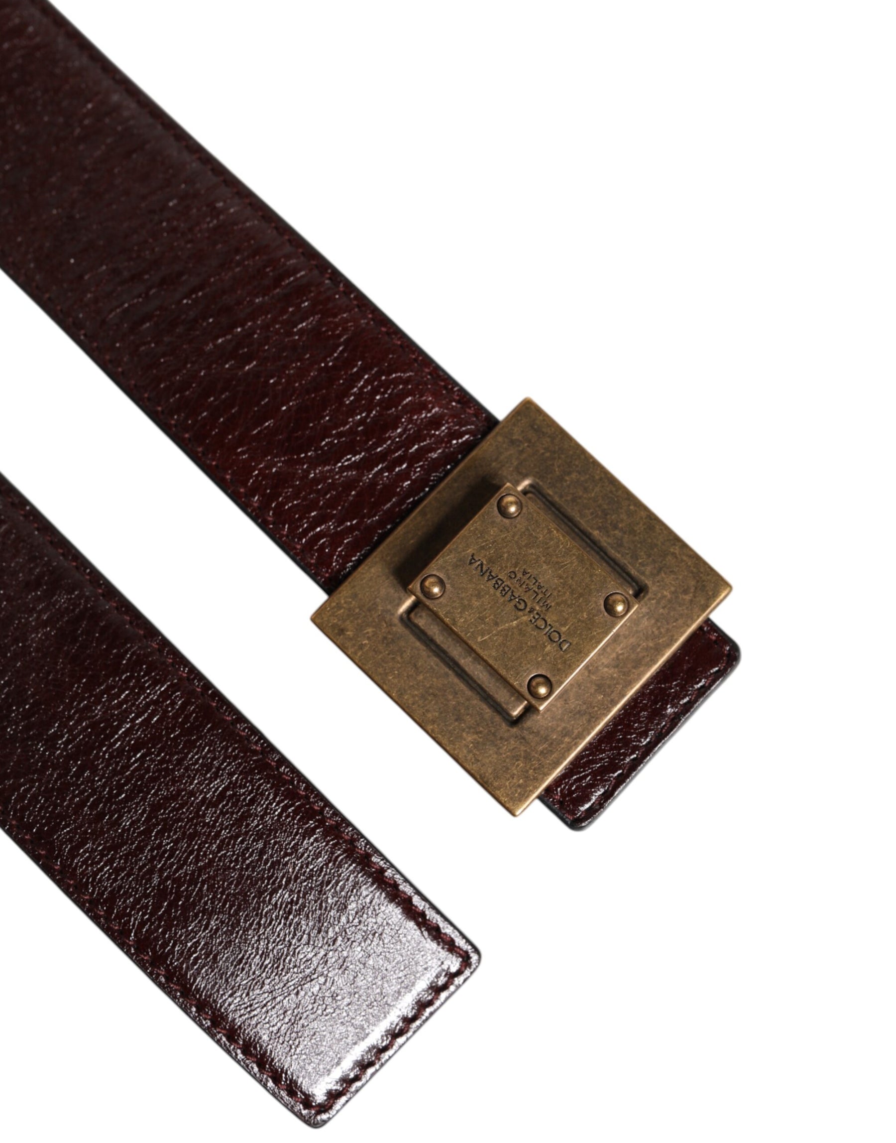 Dolce & Gabbana Brown Leather Gold Metal Buckle Classic Belt | Regal Royce