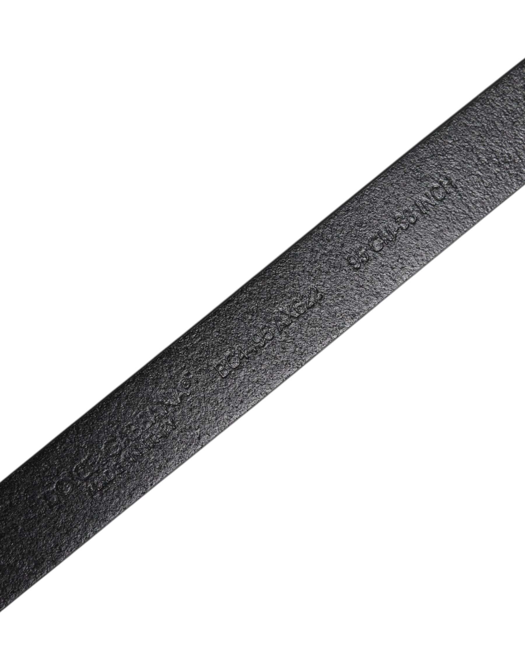 Dolce & Gabbana Black Calf Leather Gold Metal Buckle Belt | Regal Royce