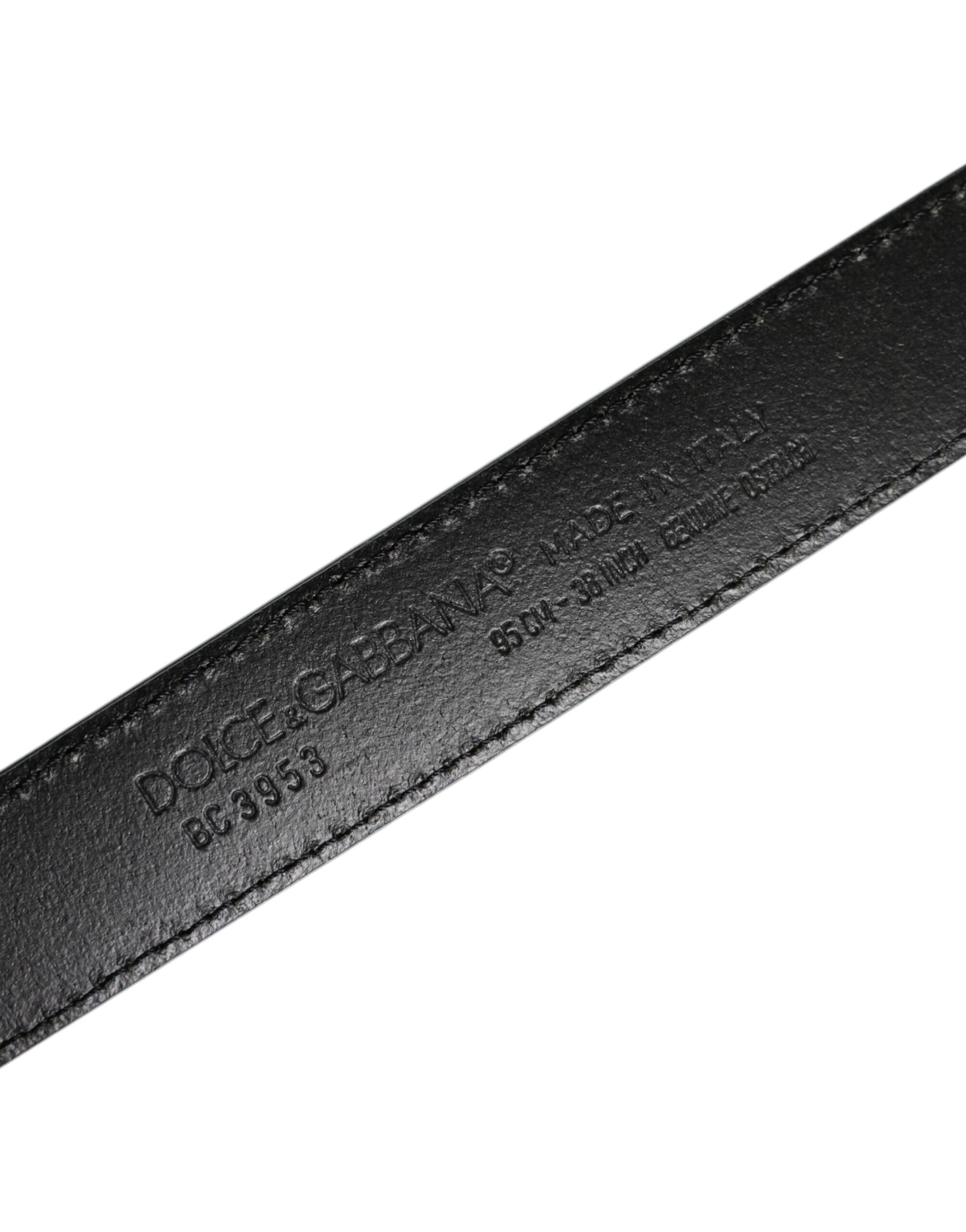 Dolce & Gabbana Green Leather Silver Tone Metal Buckle Belt | Regal Royce