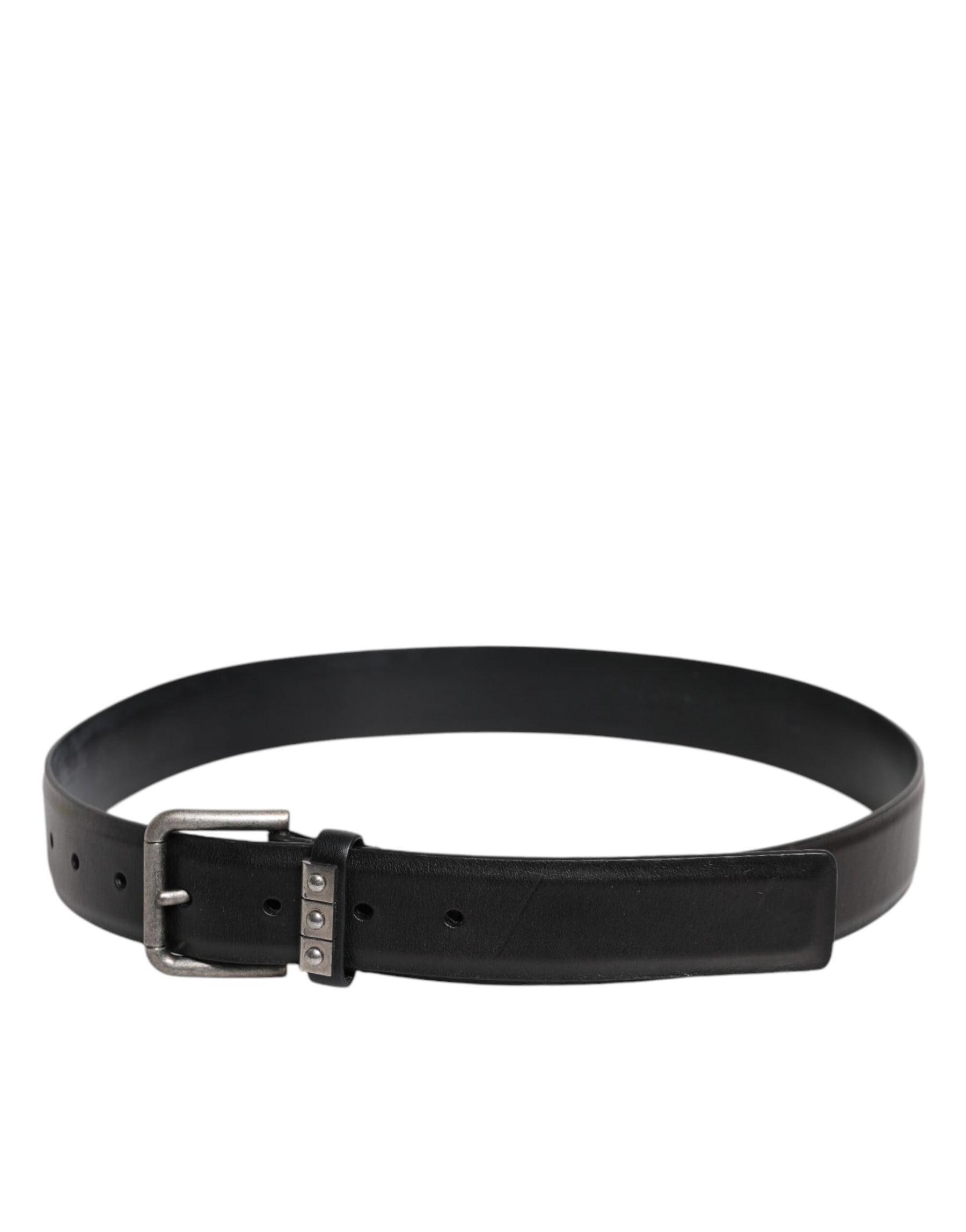 Dolce & Gabbana Black Leather Metal Buckle Classic Belt | Regal Royce