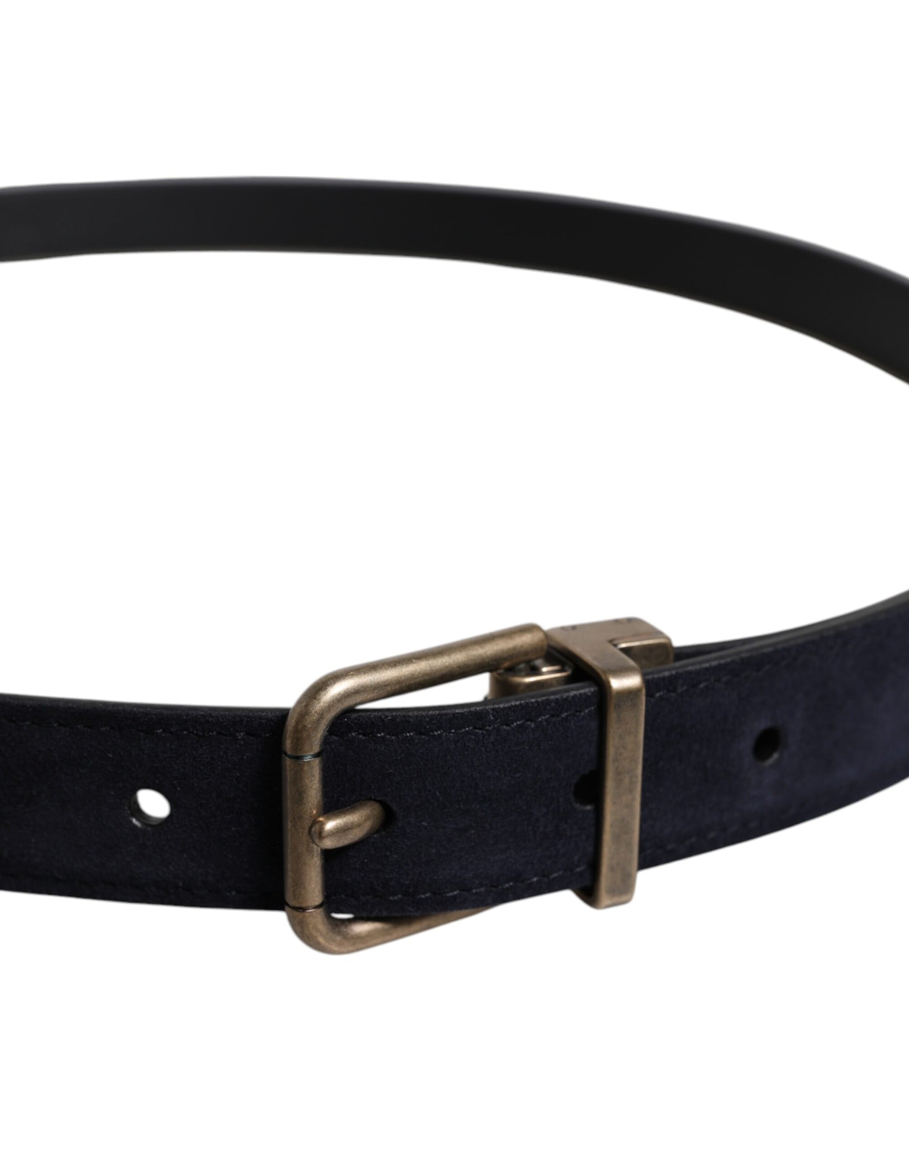 Dolce & Gabbana Black Goat Leather Metal Buckle Classic Belt | Regal Royce