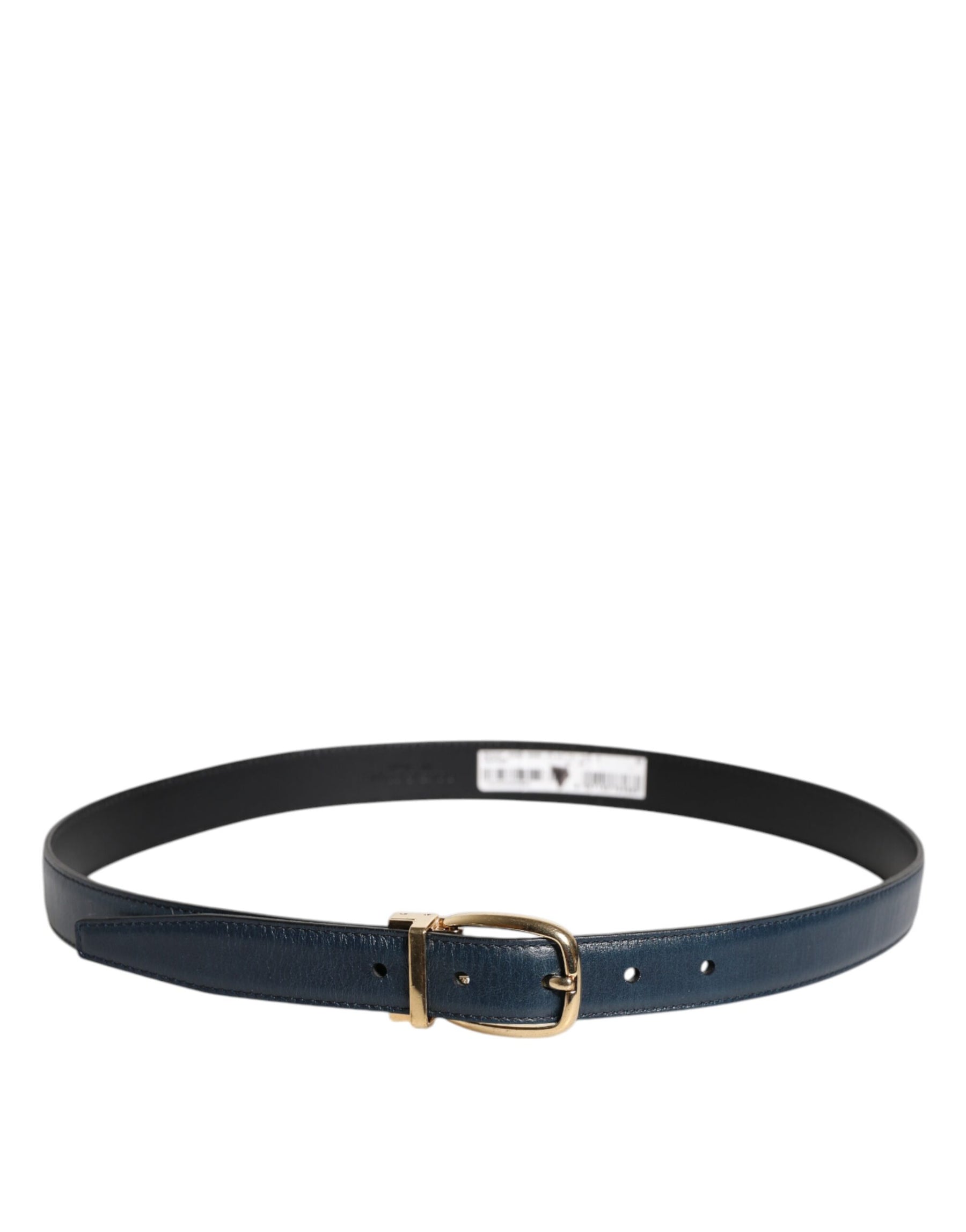 Dolce & Gabbana Blue Leather Metal Buckle Classic Belt | Regal Royce