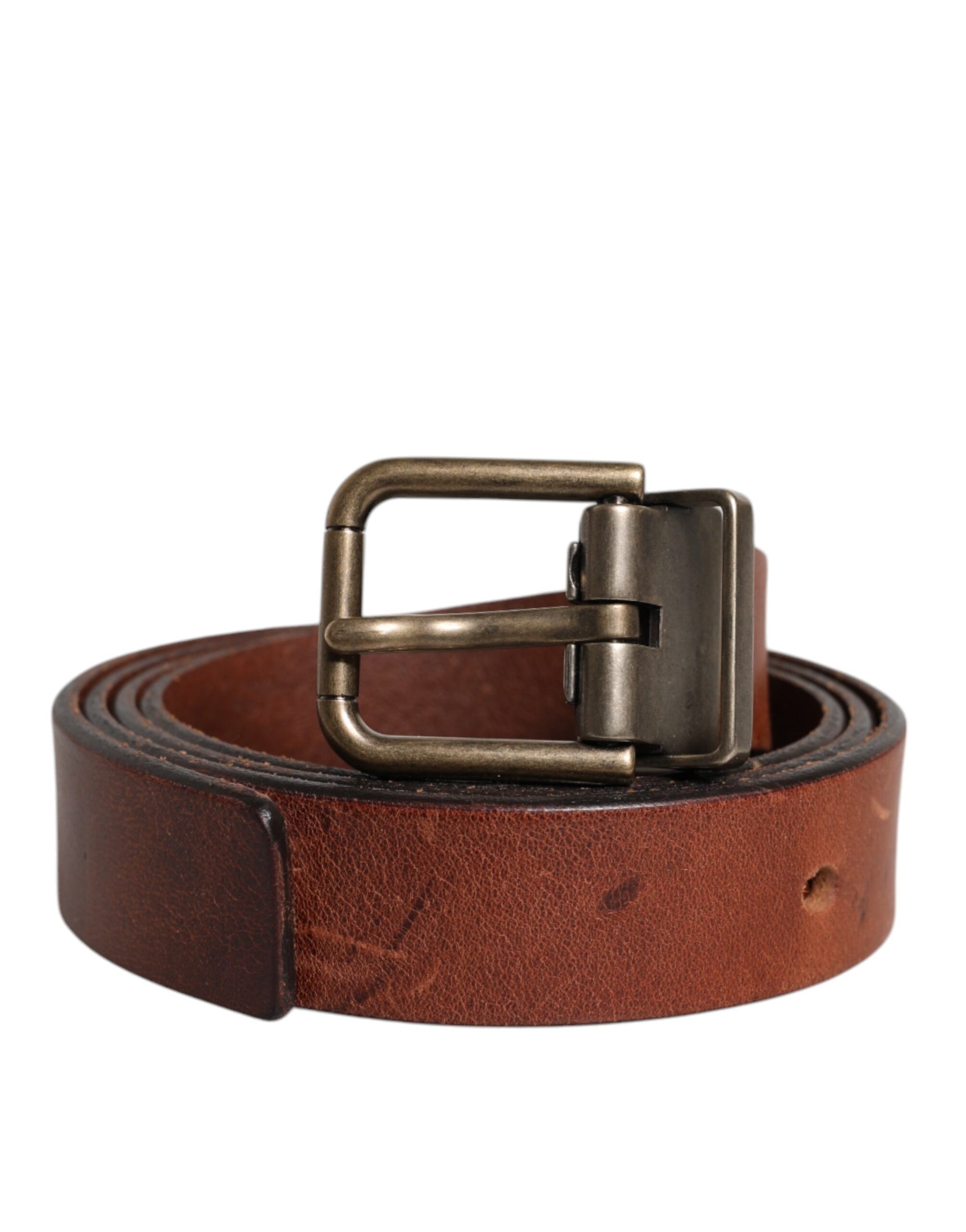 Dolce & Gabbana Brown Leather Metal Buckle Classic Belt | Regal Royce