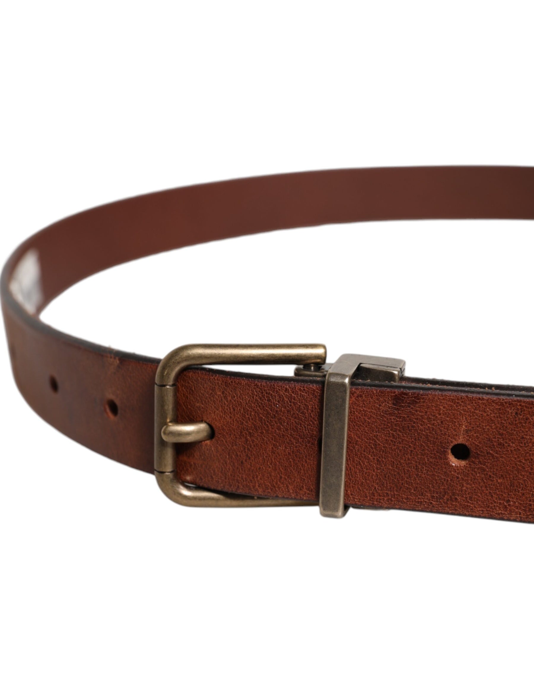 Dolce & Gabbana Brown Leather Metal Buckle Classic Belt | Regal Royce