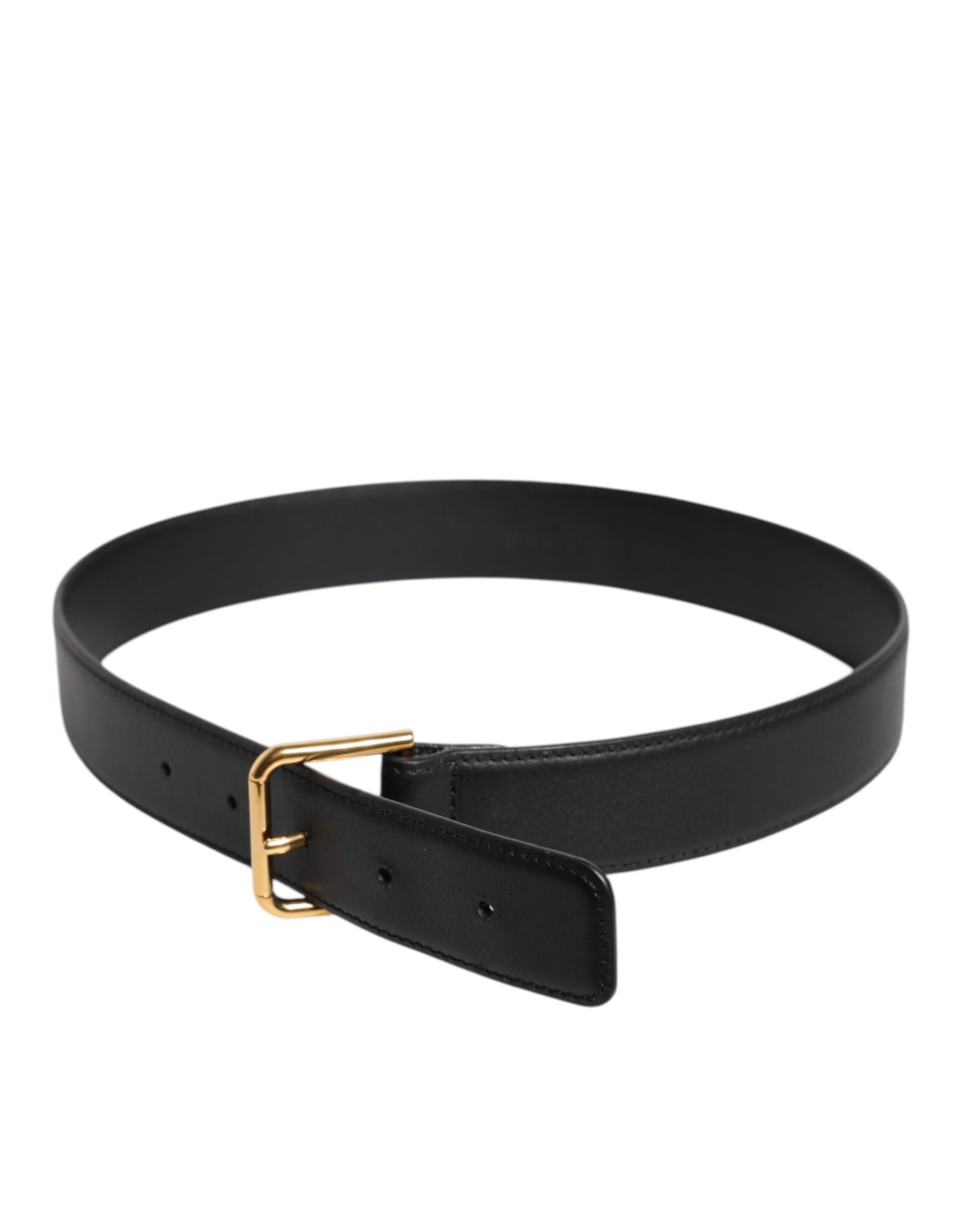 Dolce & Gabbana Black Leather Metal Buckle Classic Belt | Regal Royce