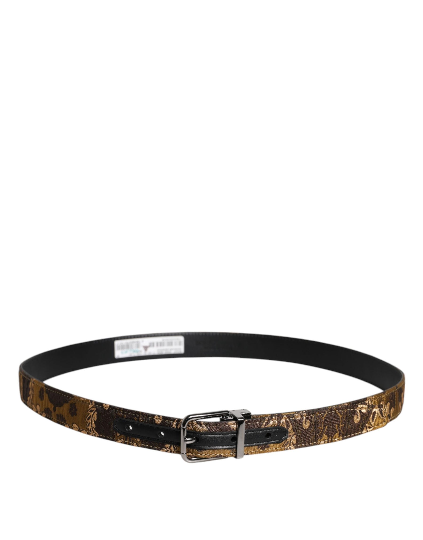 Dolce & Gabbana Multicolor Jacquard Leather Logo Buckle Belt | Regal Royce