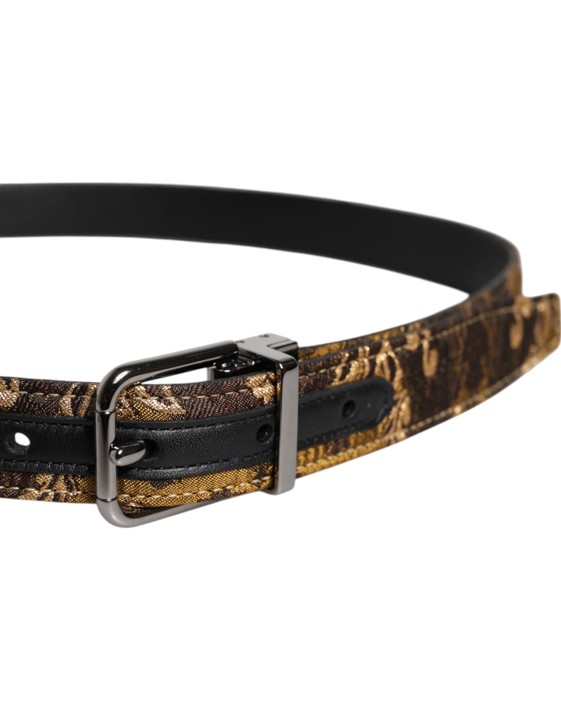 Dolce & Gabbana Multicolor Jacquard Leather Logo Buckle Belt | Regal Royce