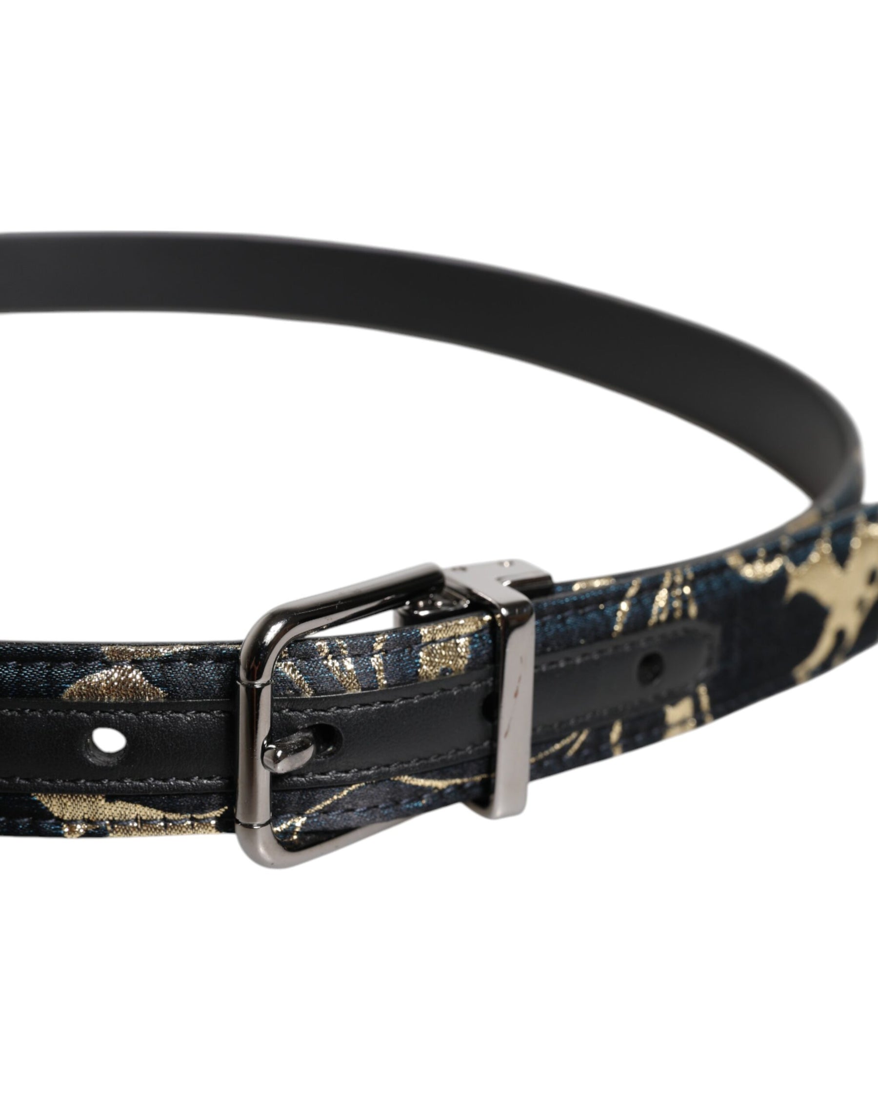 Dolce & Gabbana Multicolor Jacquard Leather Logo Buckle Belt | Regal Royce