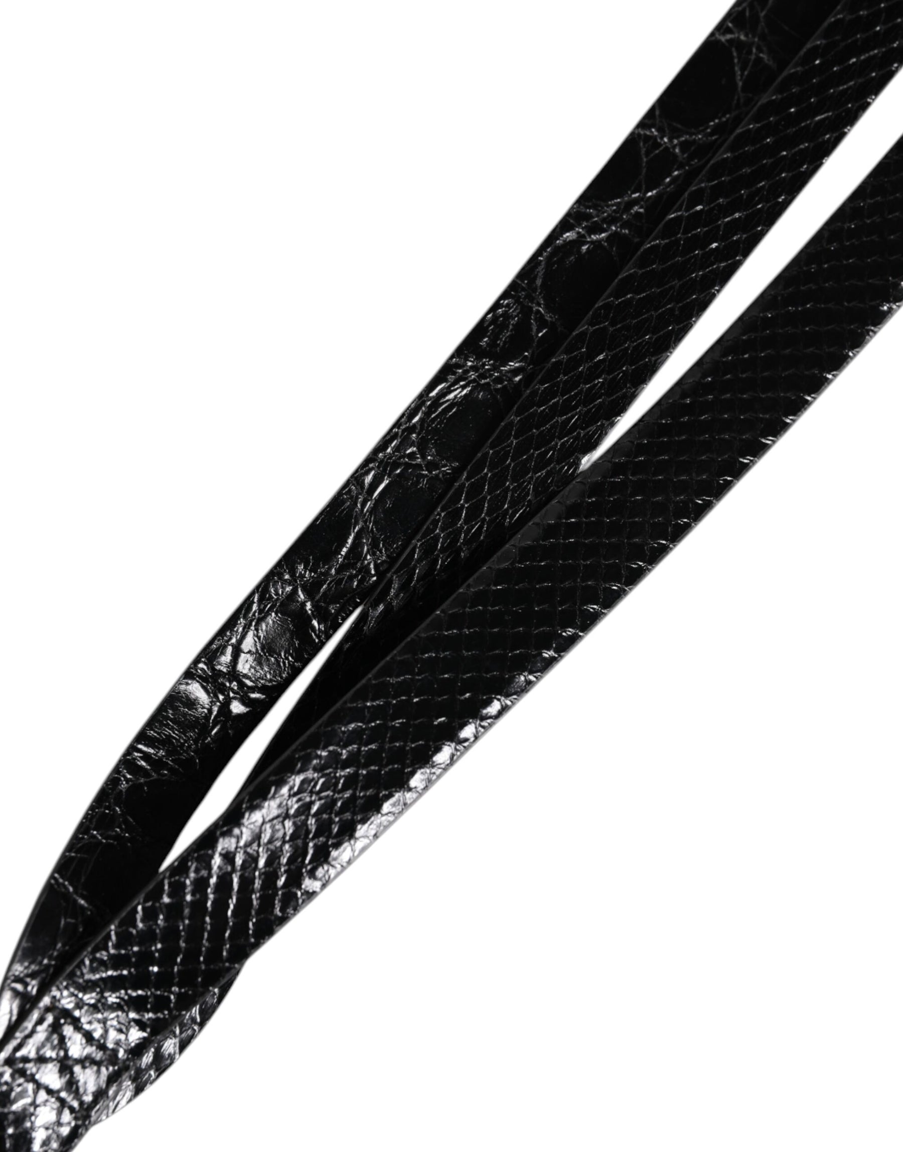 Dolce & Gabbana Black Leather Classic Metal Logo Buckle Belt | Regal Royce