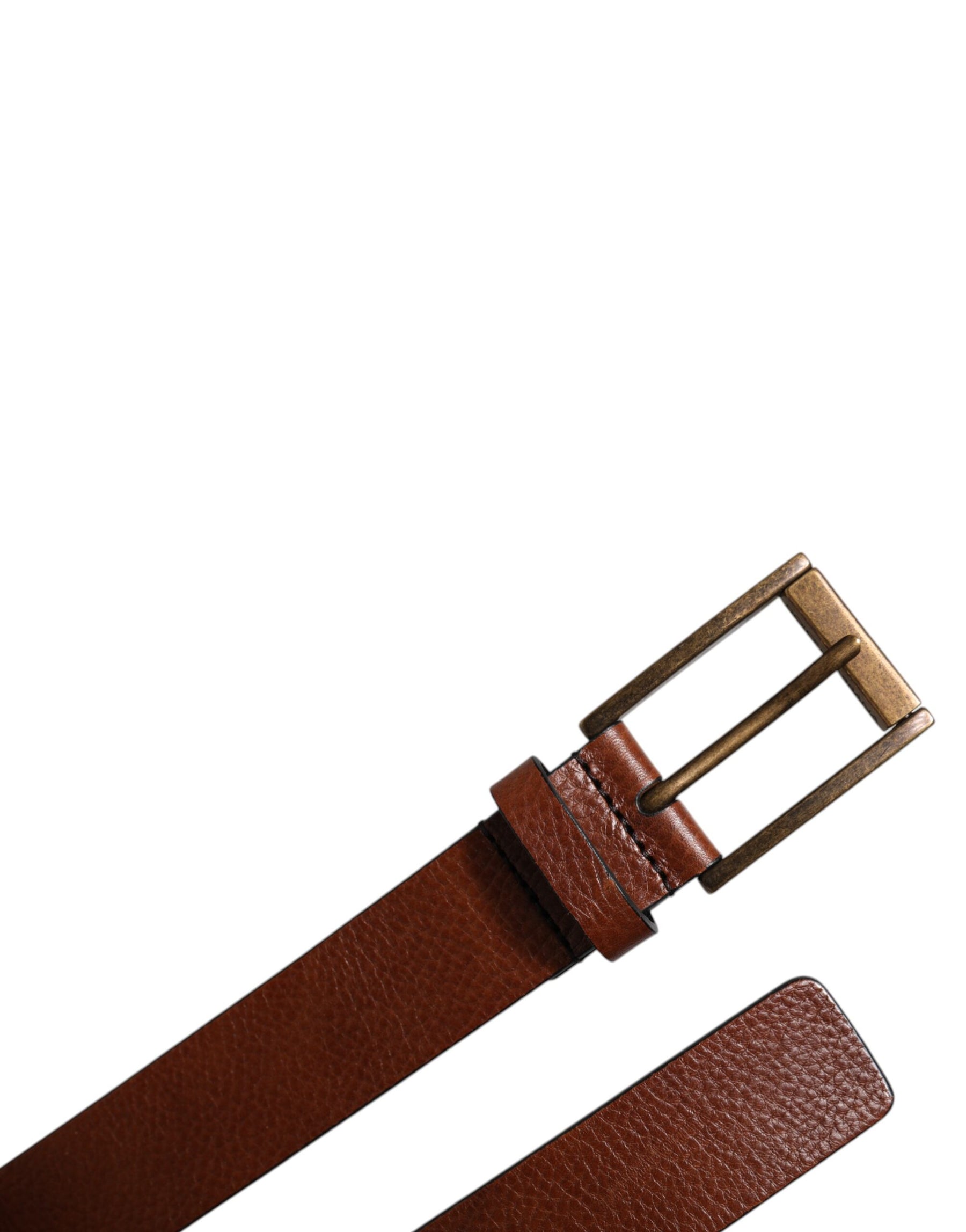 Dolce & Gabbana Brown Calf Leather Classic Metal Buckle Belt | Regal Royce