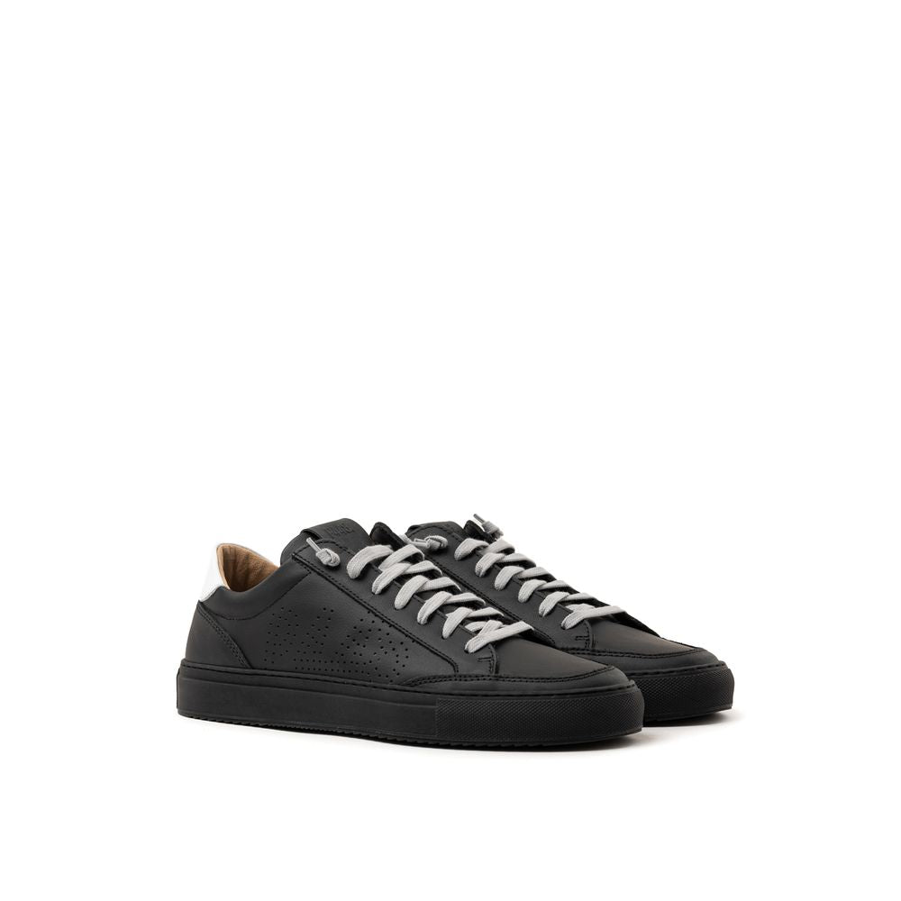 P448 Black Leather Athletic Sneakers | Regal Royce