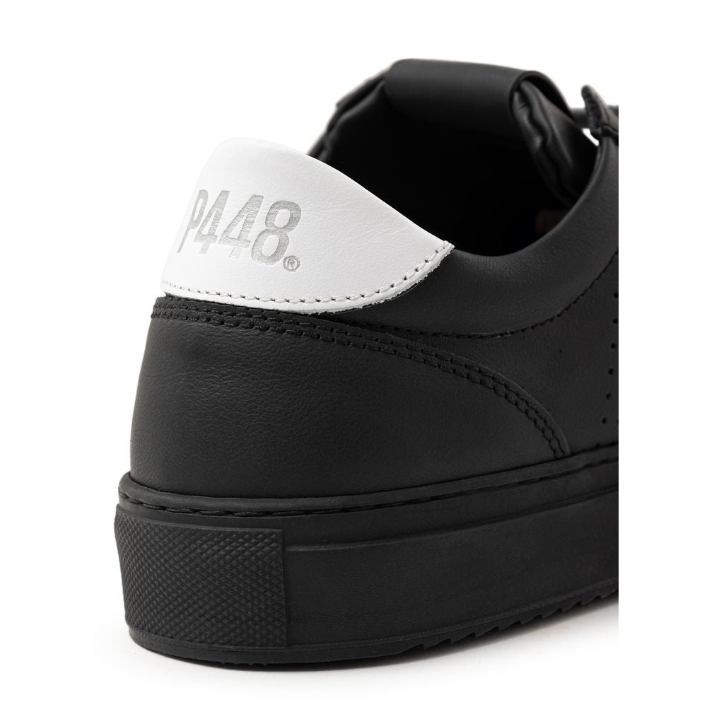P448 Black Leather Athletic Sneakers | Regal Royce