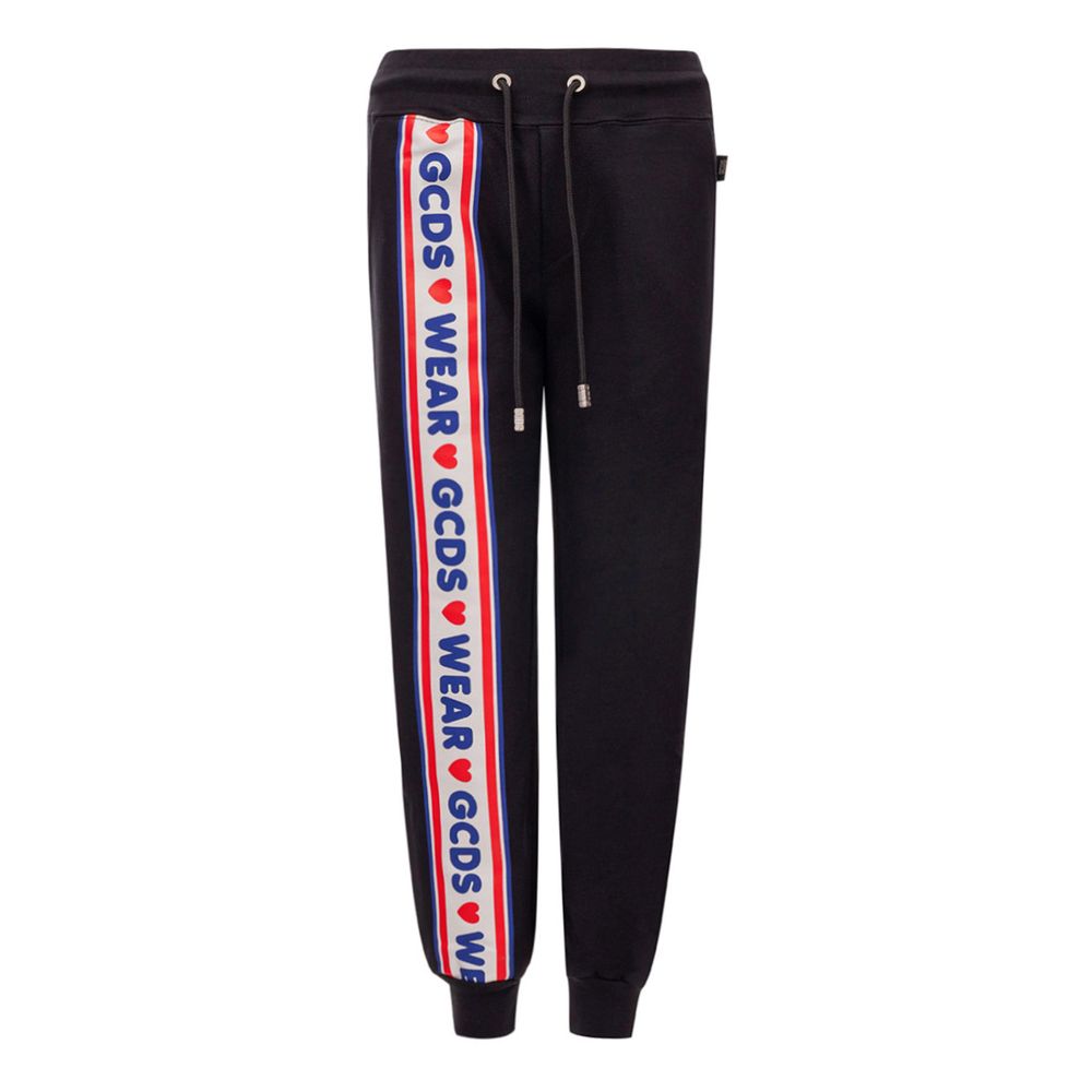 GCDS Black Cotton Joggers (Workout Pants) | Regal Royce