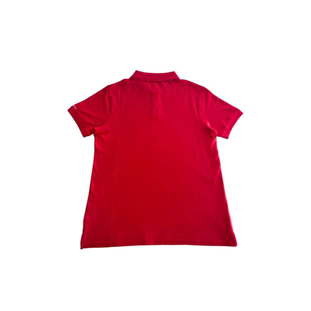 Trussardi Beachwear Red Cotton Men Polo Shirt | Regal Royce