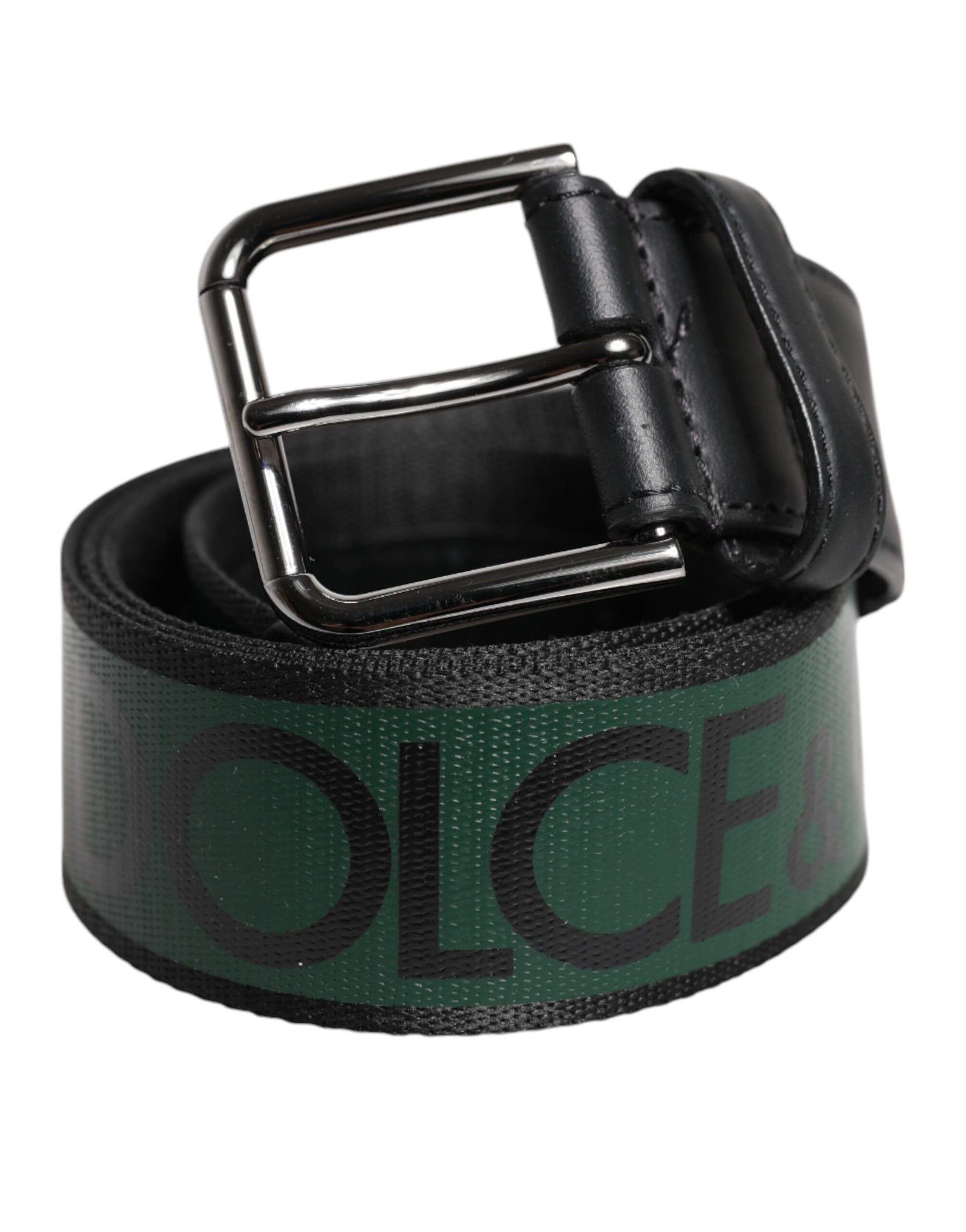 Dolce & Gabbana Green Black Classic Metal Logo Buckle Belt | Regal Royce